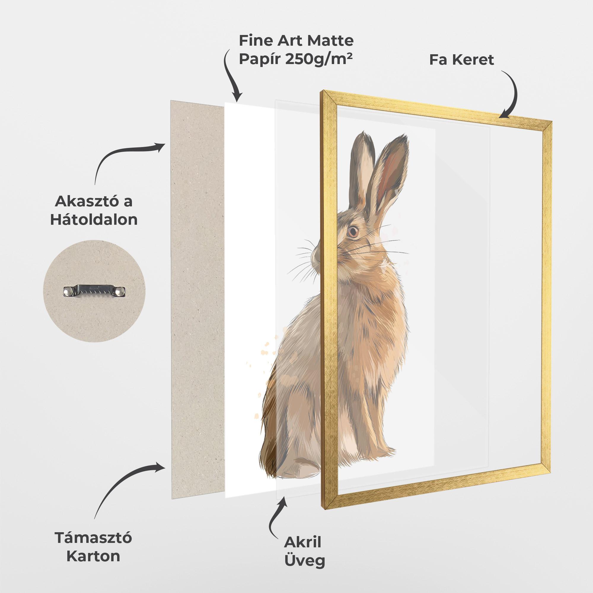 Keretezett Poszter Painted Bunny mockup 1