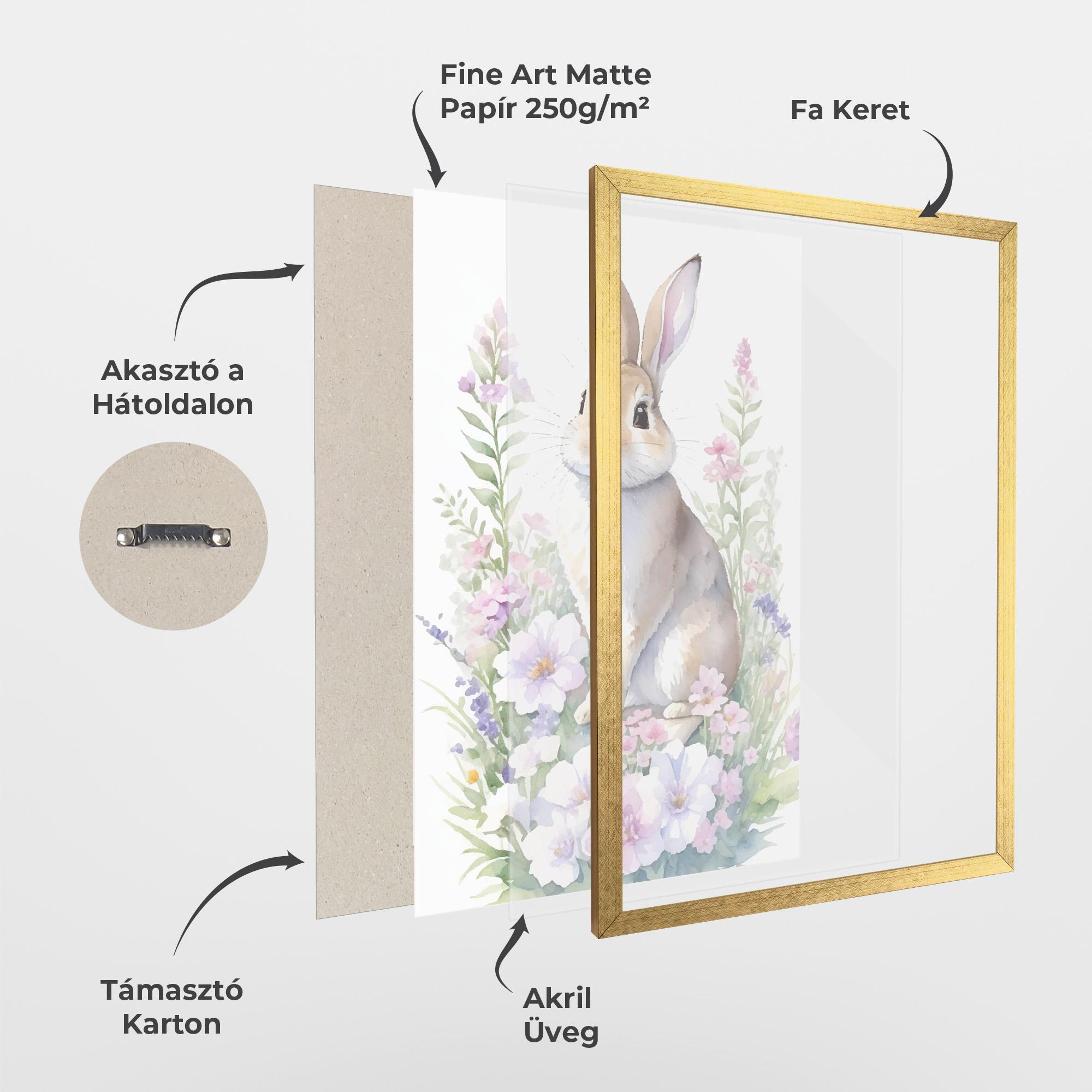 Keretezett Poszter Pretty Cute Bunny mockup 1