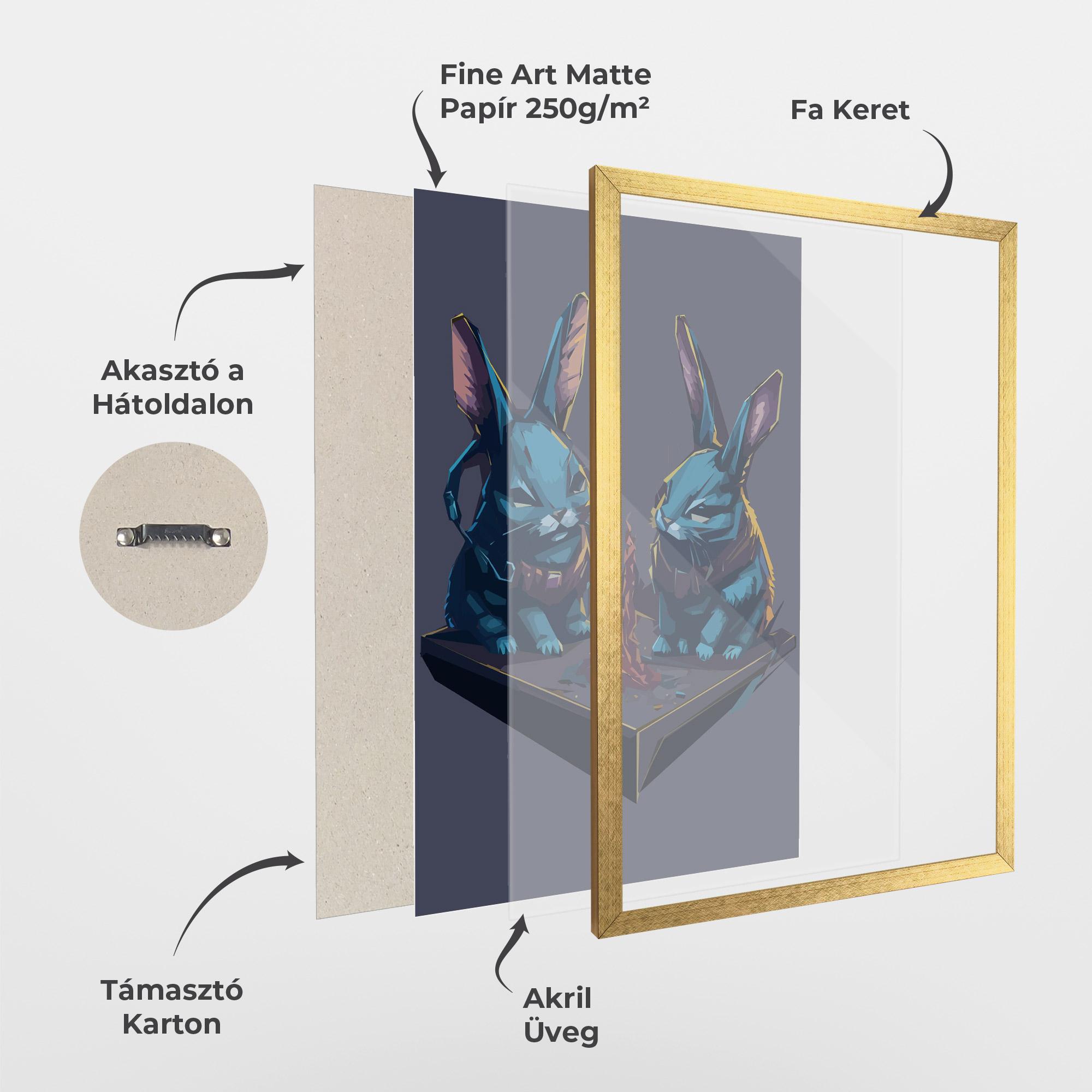 Keretezett Poszter Rabbit Headset mockup 1