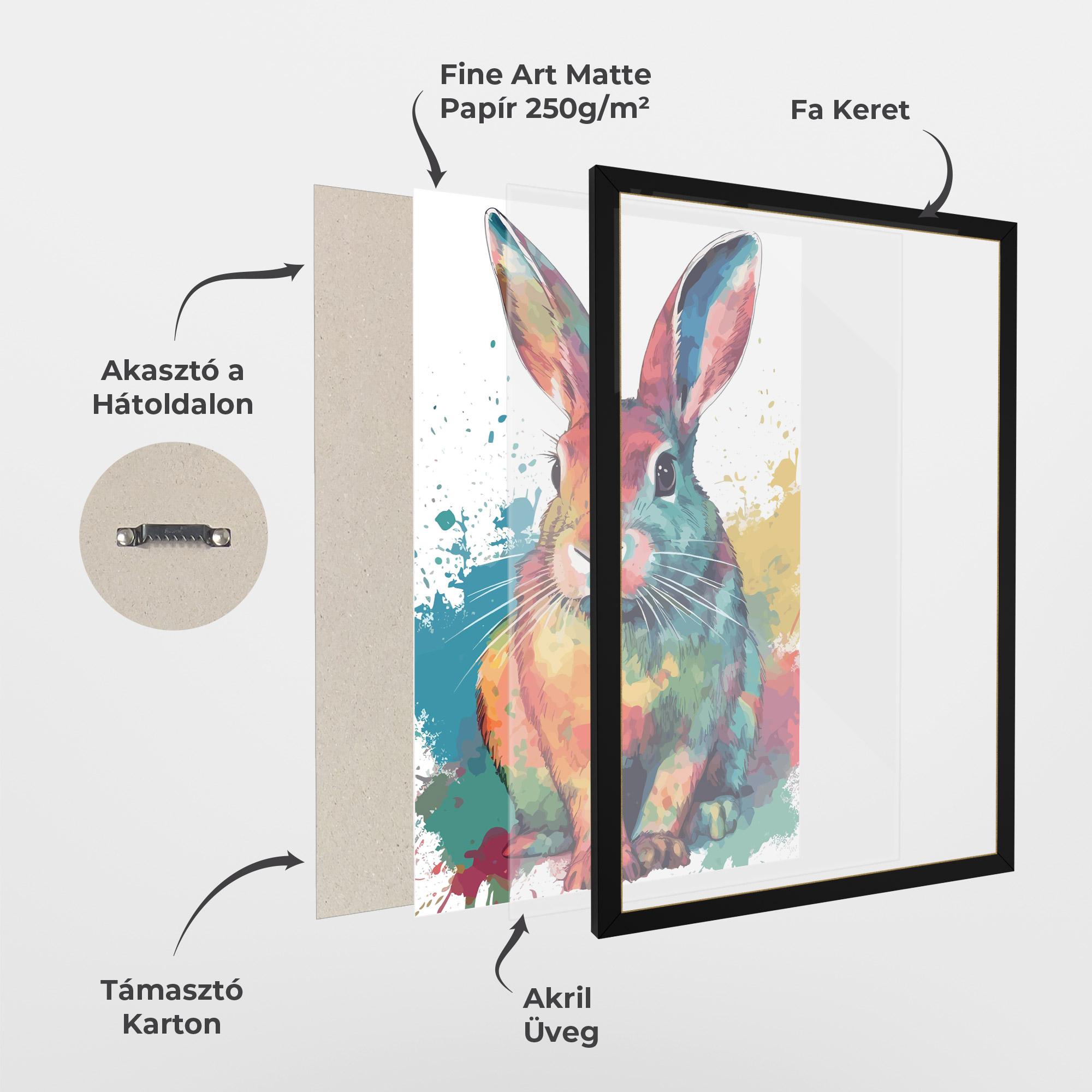 Keretezett Poszter Brush Rabbit mockup 1