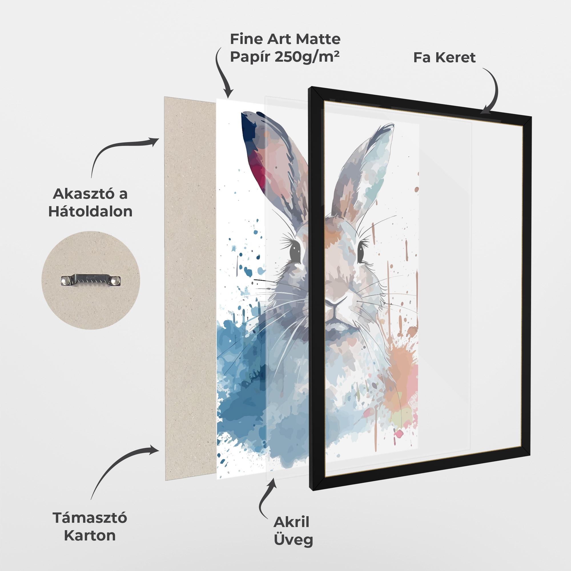 Keretezett Poszter Bunny Art Splash mockup 1