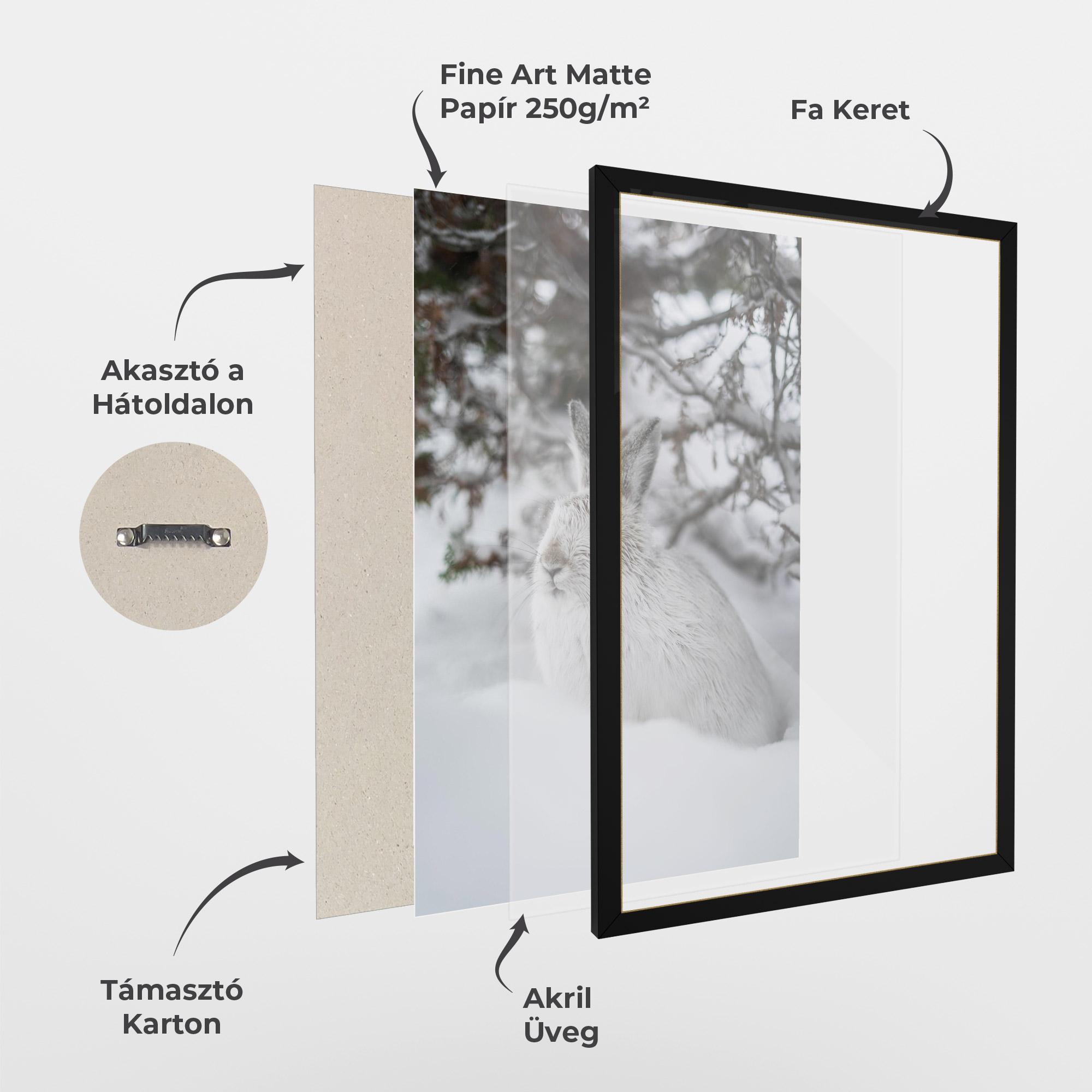 Keretezett Poszter Bunny In Snow mockup 1