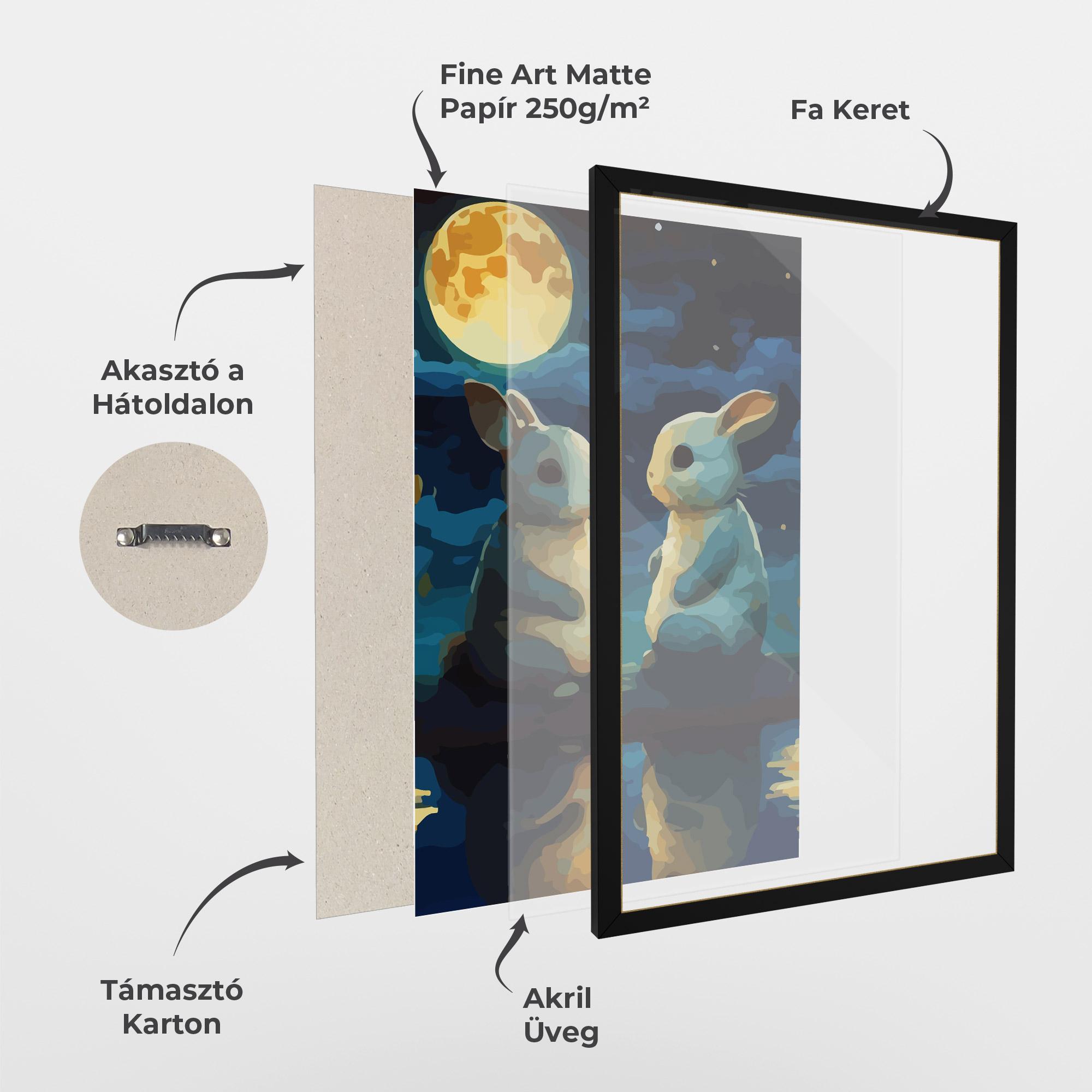 Keretezett Poszter Full Moon Bunny mockup 1