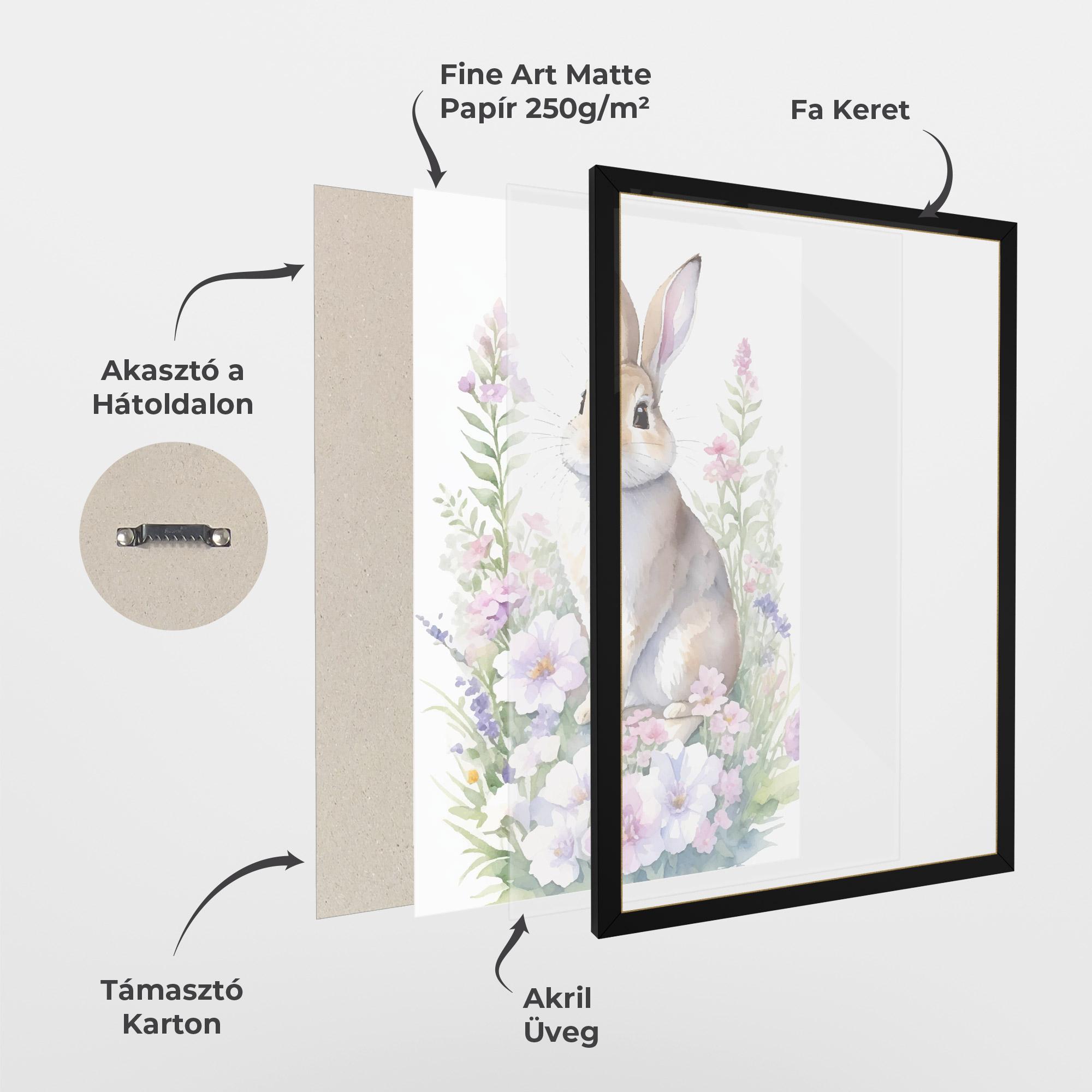 Keretezett Poszter Pretty Cute Bunny mockup 1