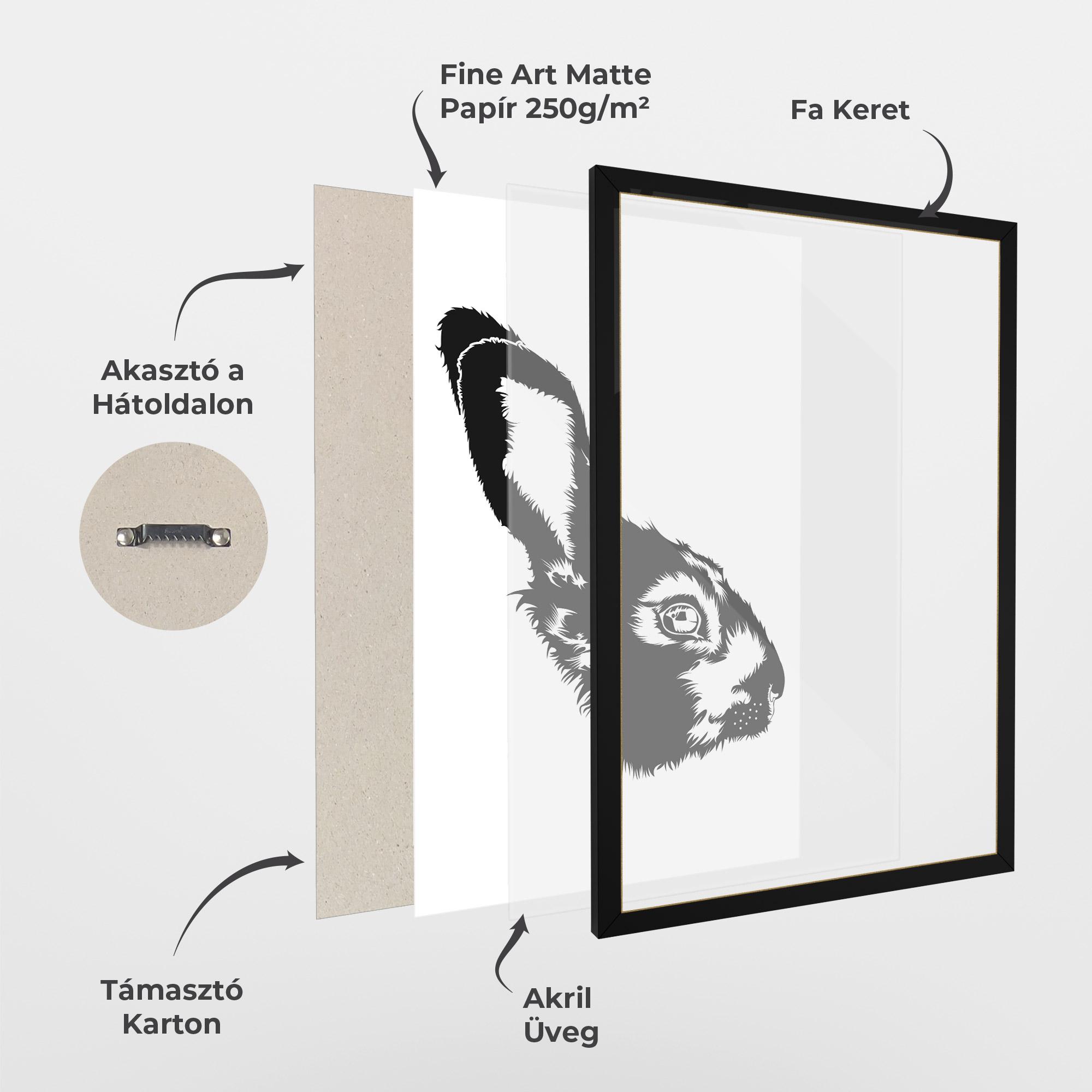 Keretezett Poszter Rabbit Head mockup 1
