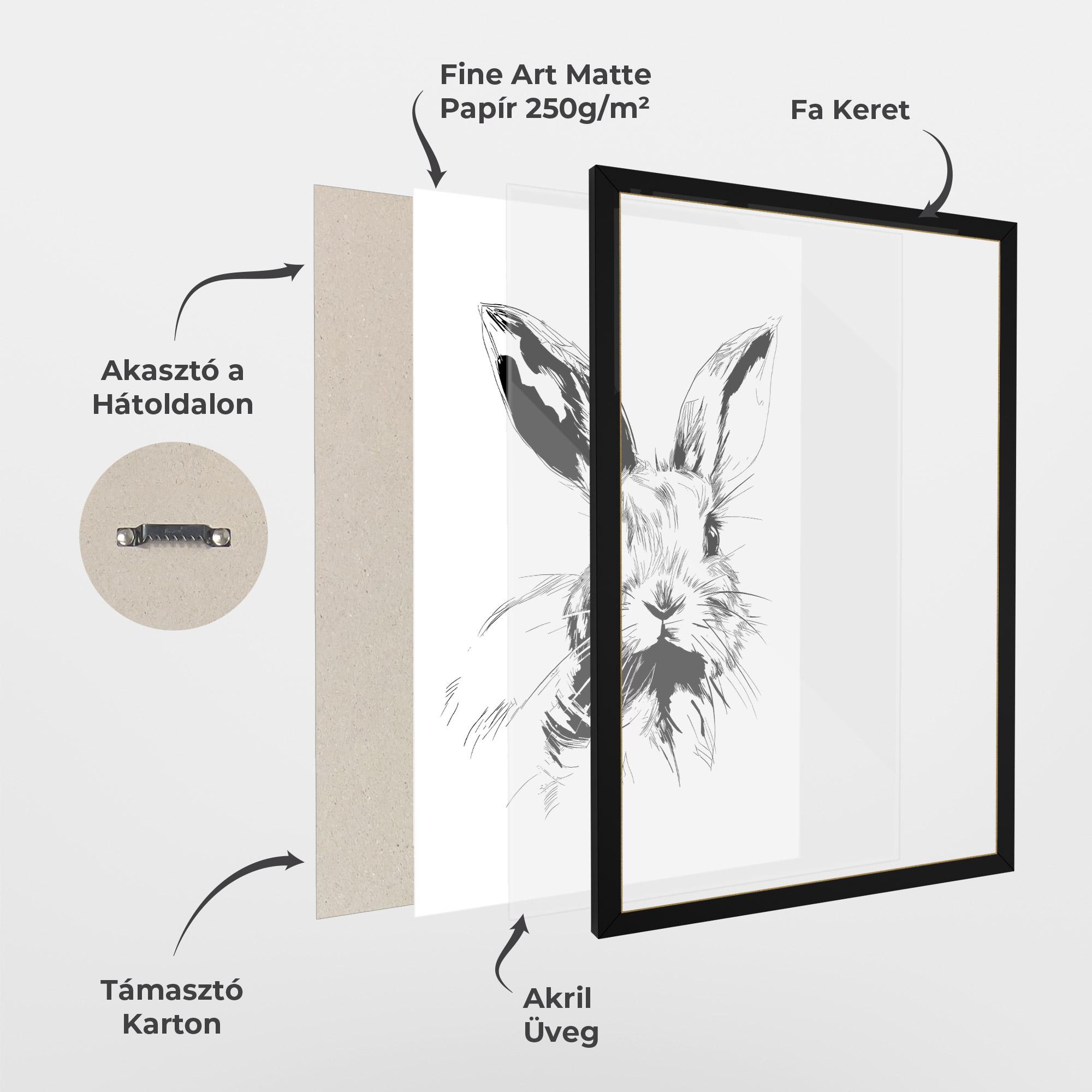 Keretezett Poszter Rabbit Looking mockup 1