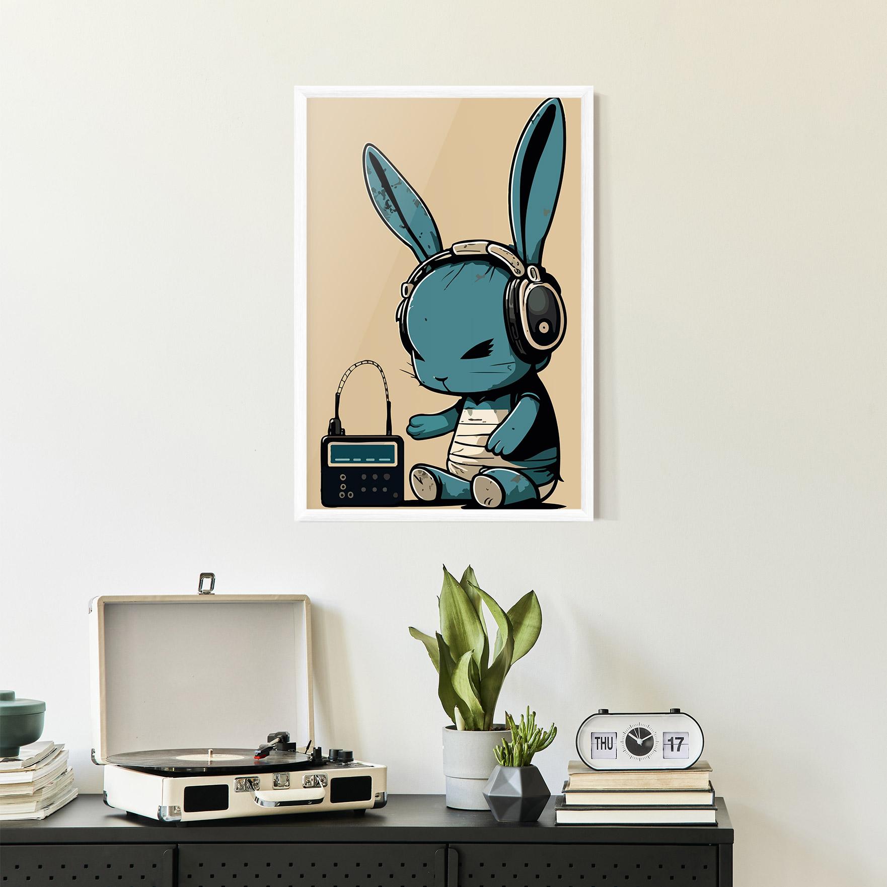 Keretezett Poszter Blue Baby Bunny mockup 2