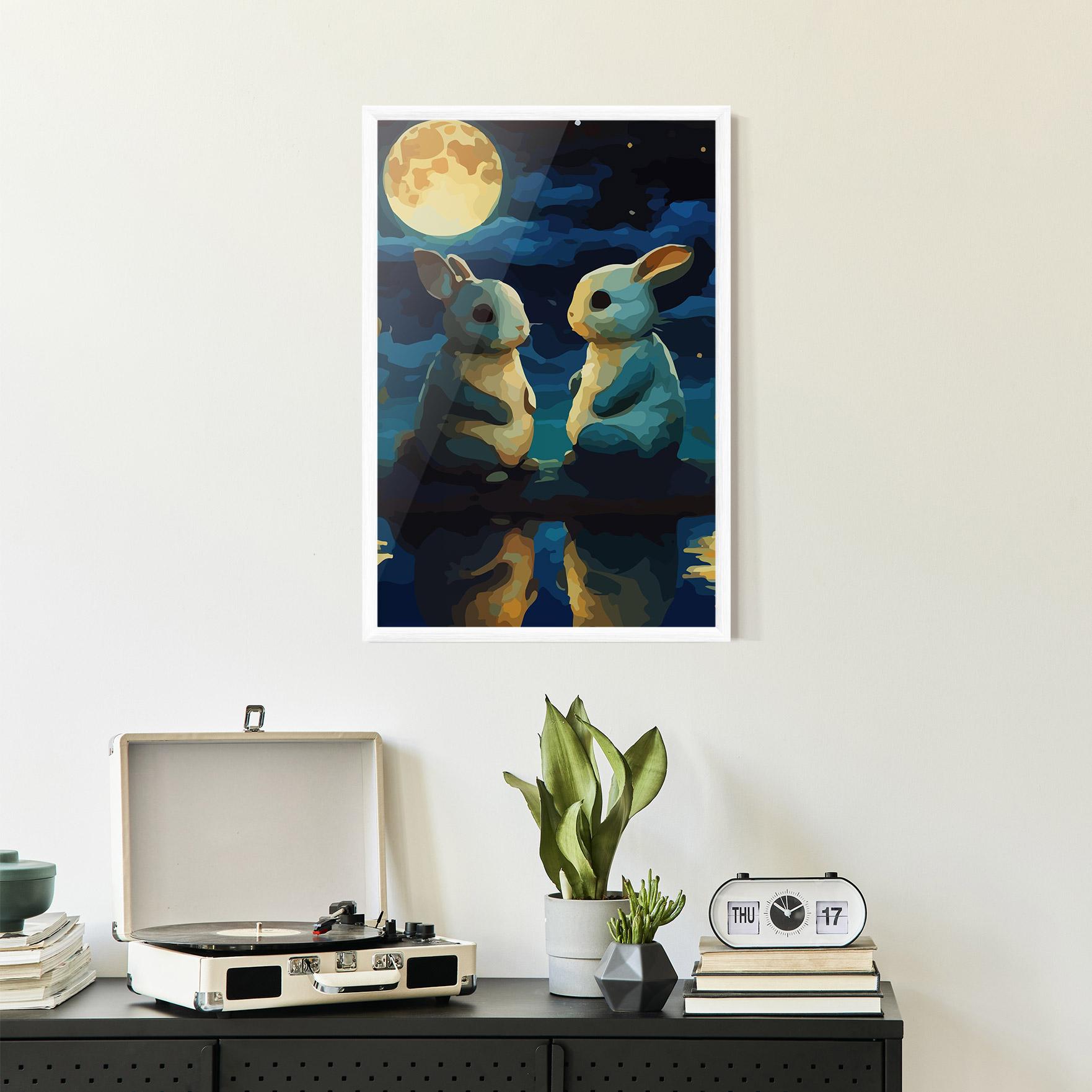 Keretezett Poszter Full Moon Bunny mockup 2