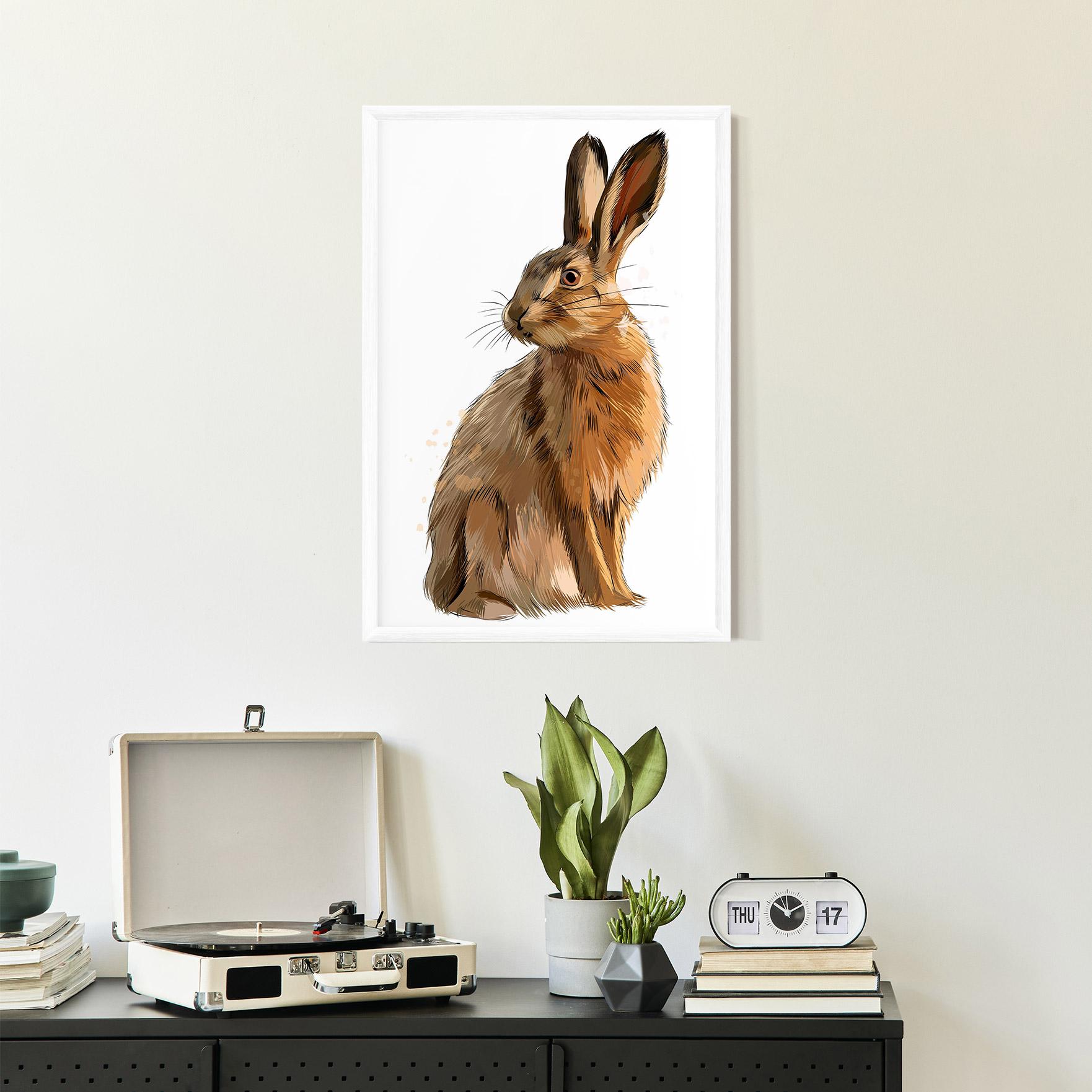 Keretezett Poszter Painted Bunny mockup 2