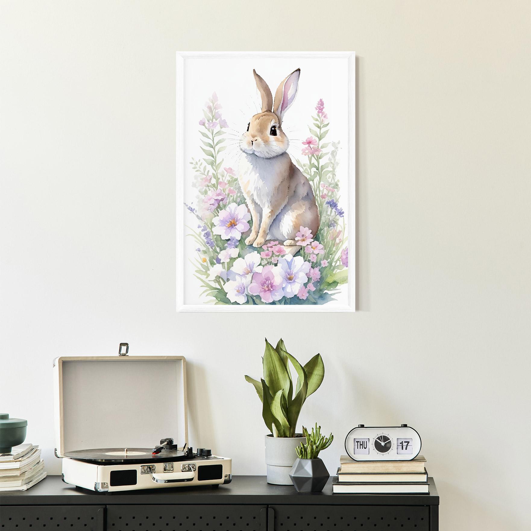 Keretezett Poszter Pretty Cute Bunny mockup 2
