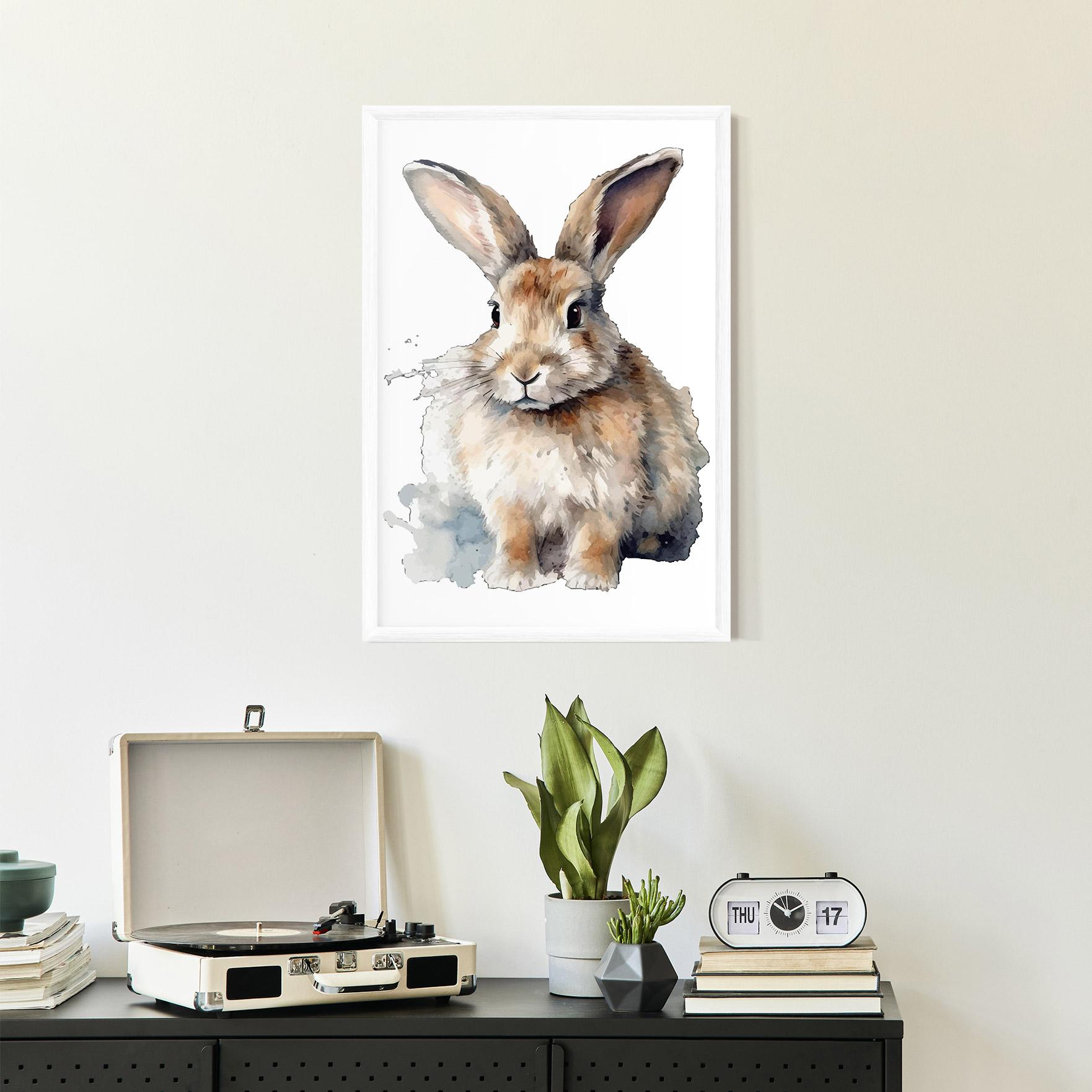 Keretezett Poszter Watercolor Cute Bunny mockup 2
