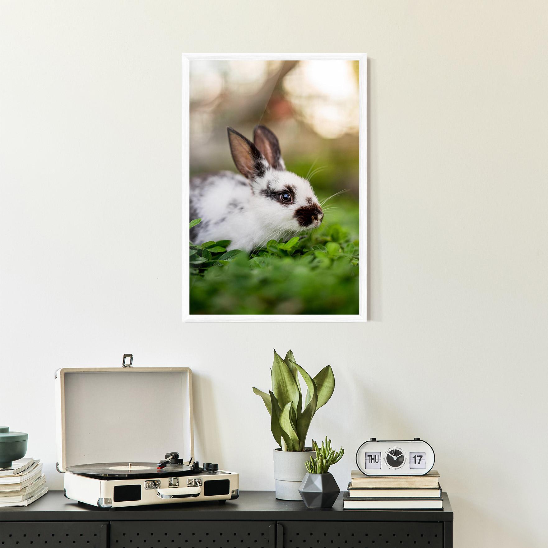 Keretezett Poszter White Black Bunny mockup 2