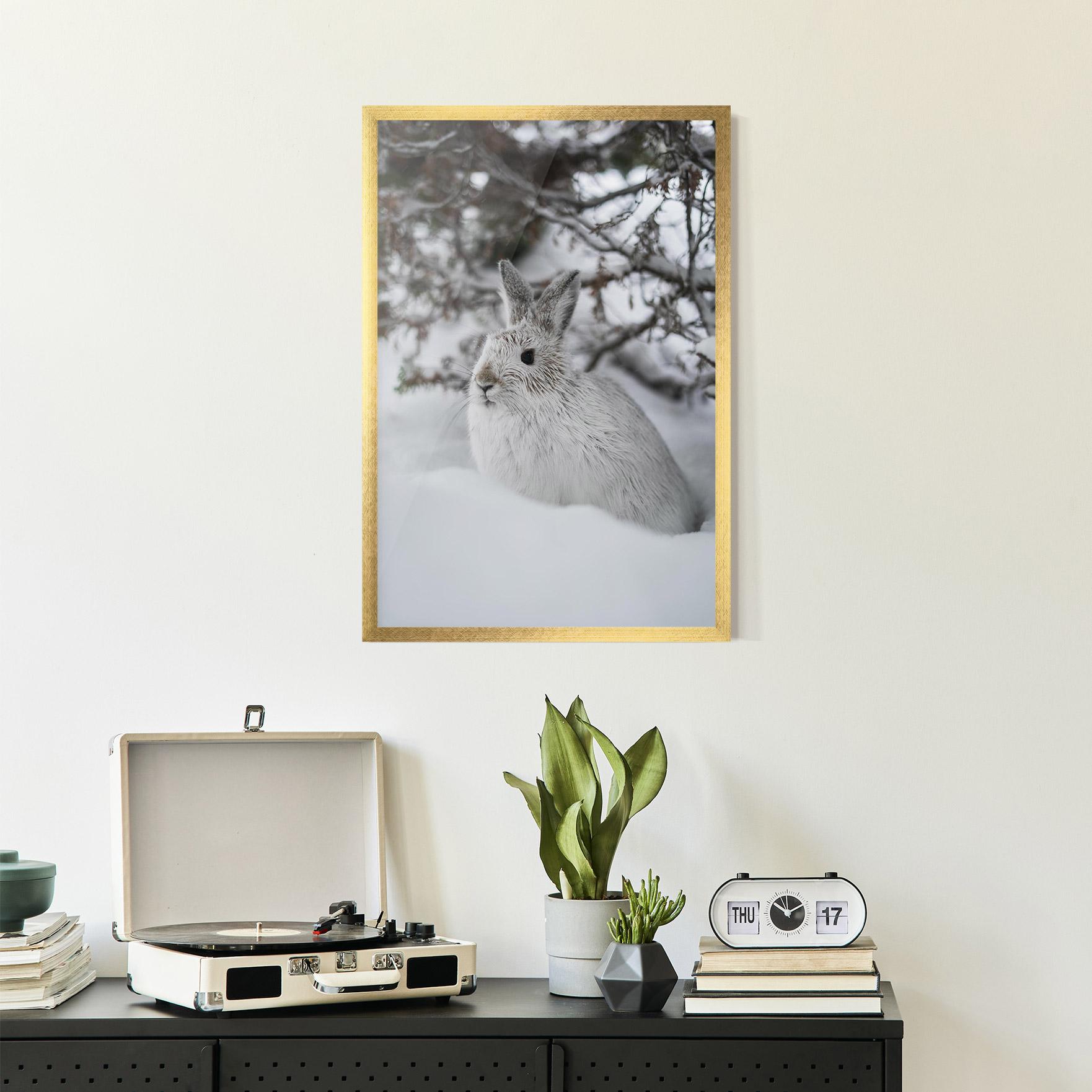 Keretezett Poszter Bunny In Snow mockup 2