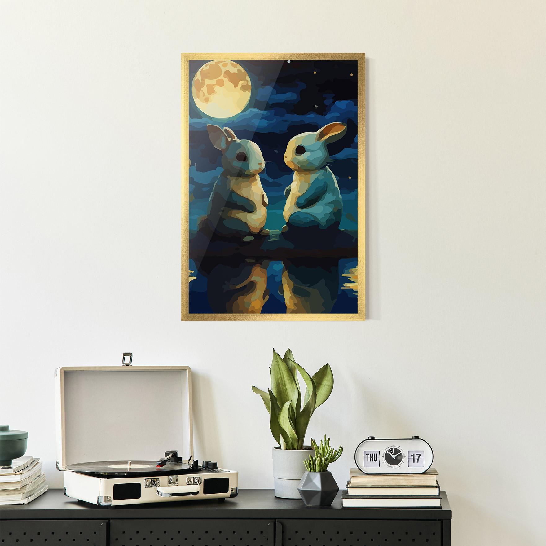 Keretezett Poszter Full Moon Bunny mockup 2