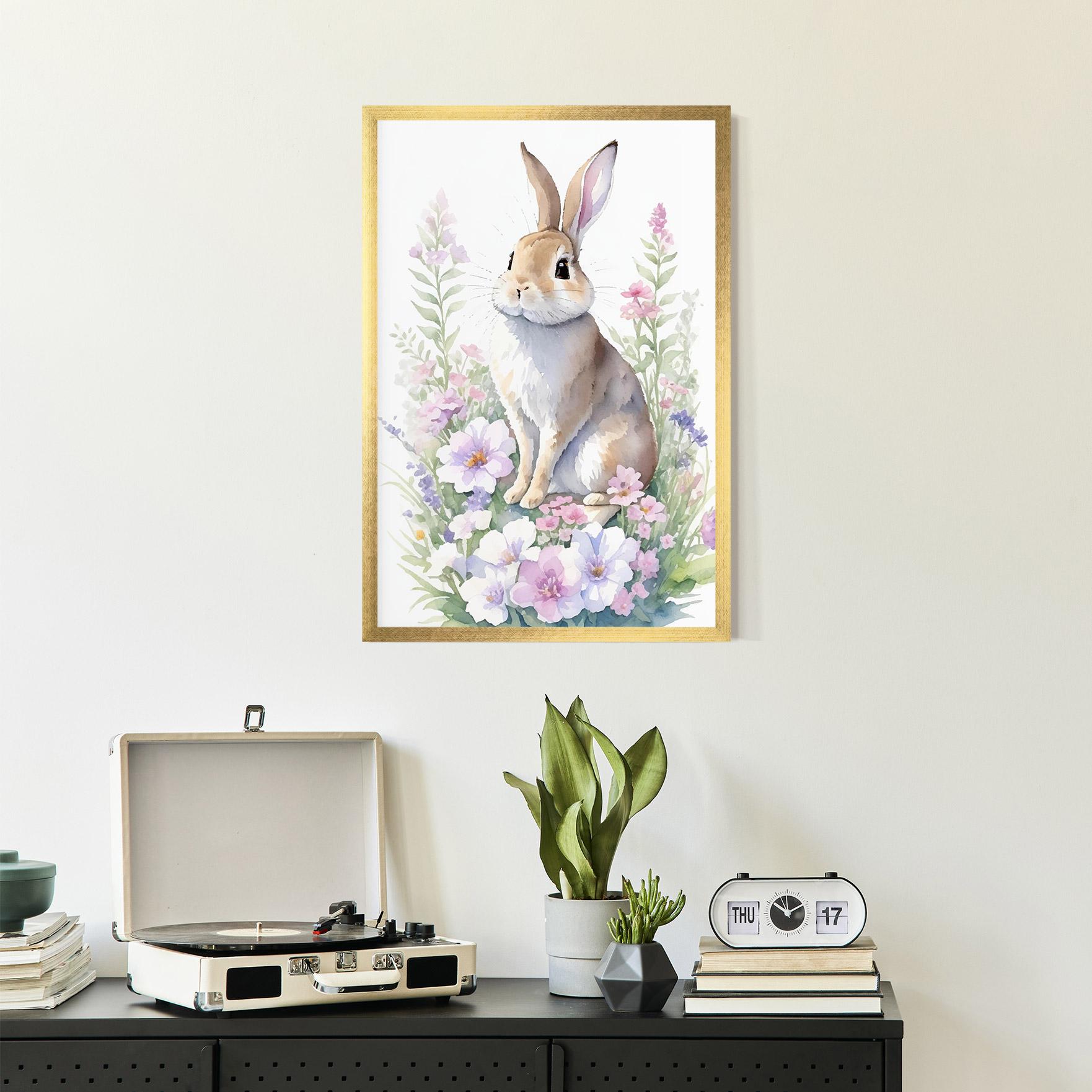 Keretezett Poszter Pretty Cute Bunny mockup 2
