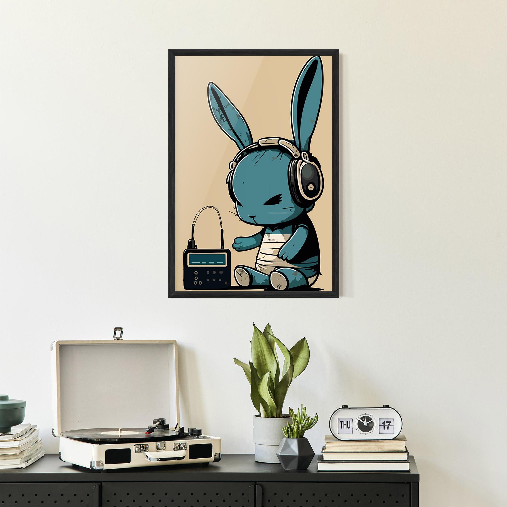 Keretezett Poszter Blue Baby Bunny mockup 2