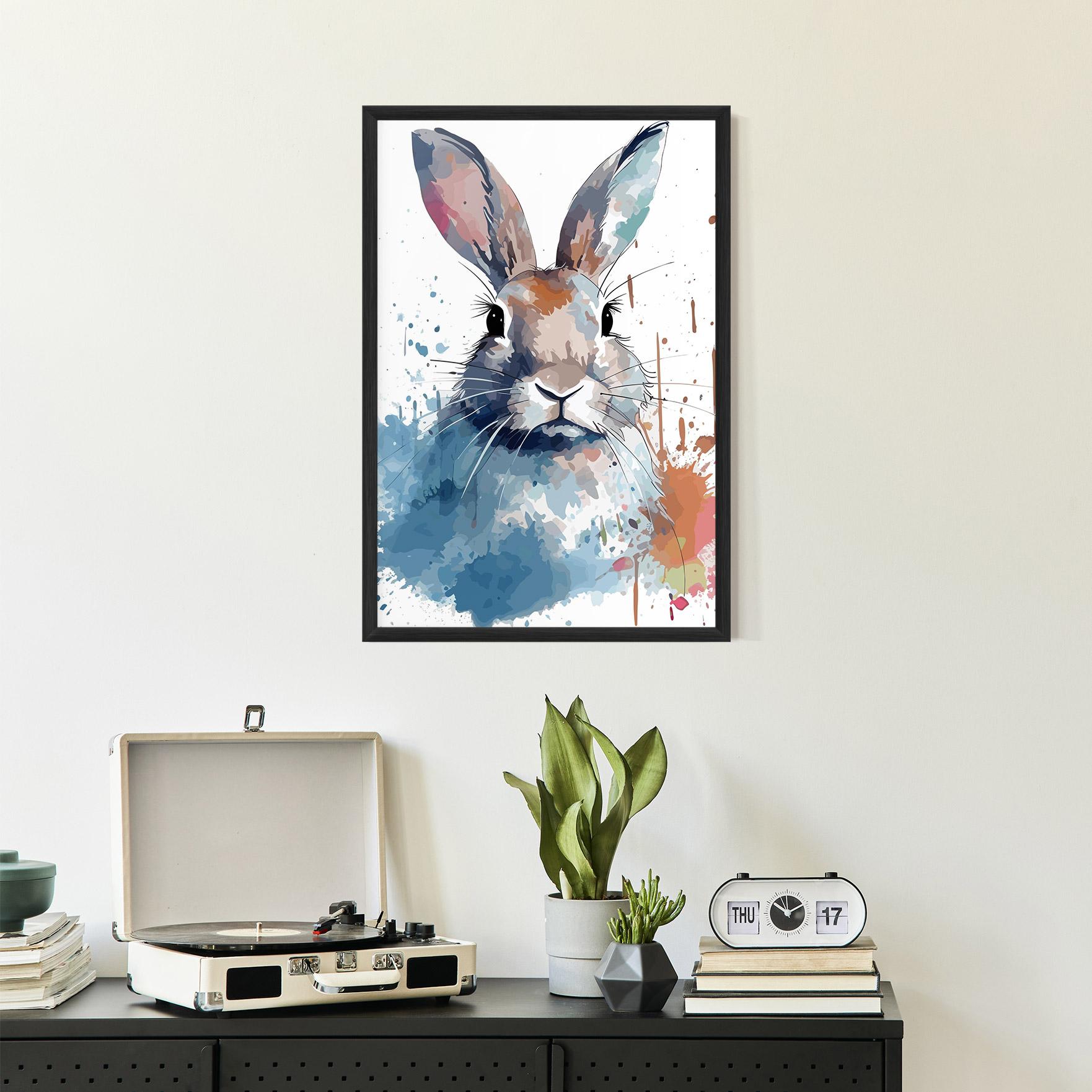 Keretezett Poszter Bunny Art Splash mockup 2