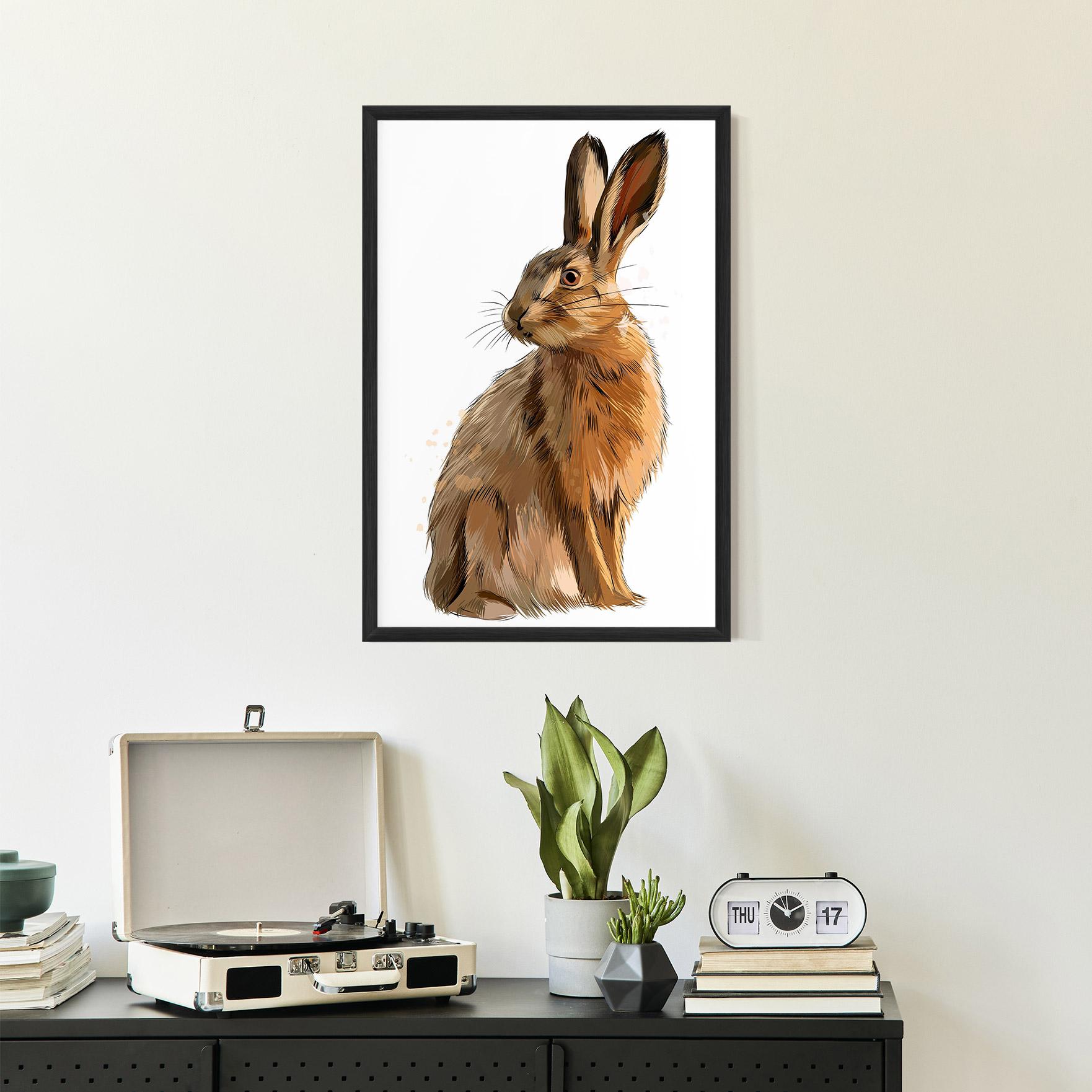 Keretezett Poszter Painted Bunny mockup 2