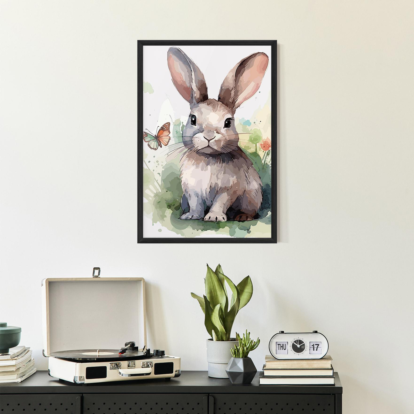 Keretezett Poszter Pretty Bunny Art mockup 2