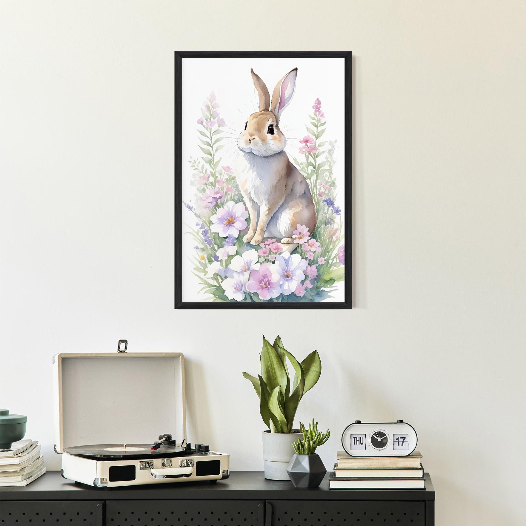 Keretezett Poszter Pretty Cute Bunny mockup 2
