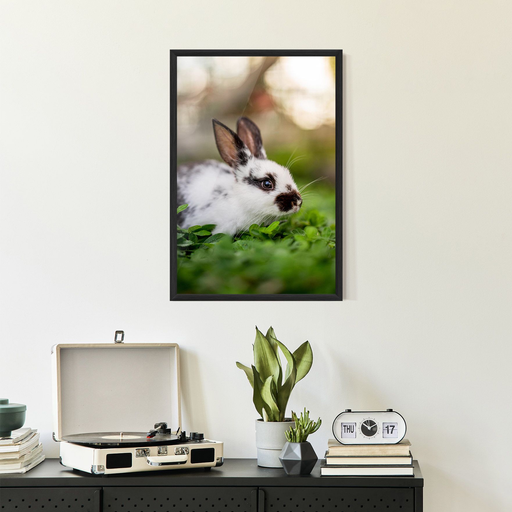 White Black Bunny mockup 2