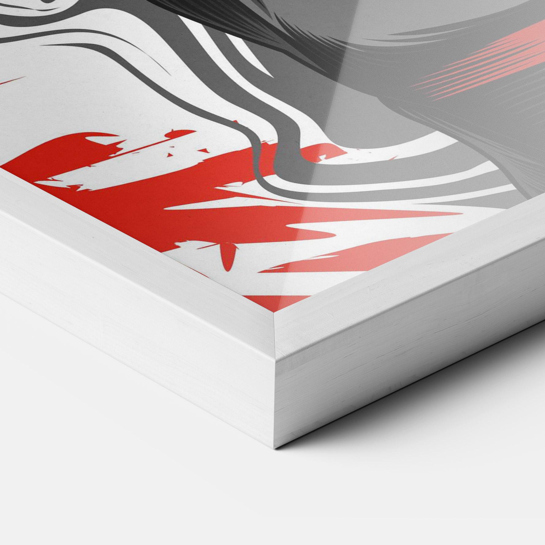 Keretezett Poszter Red Robot Bunny mockup 3