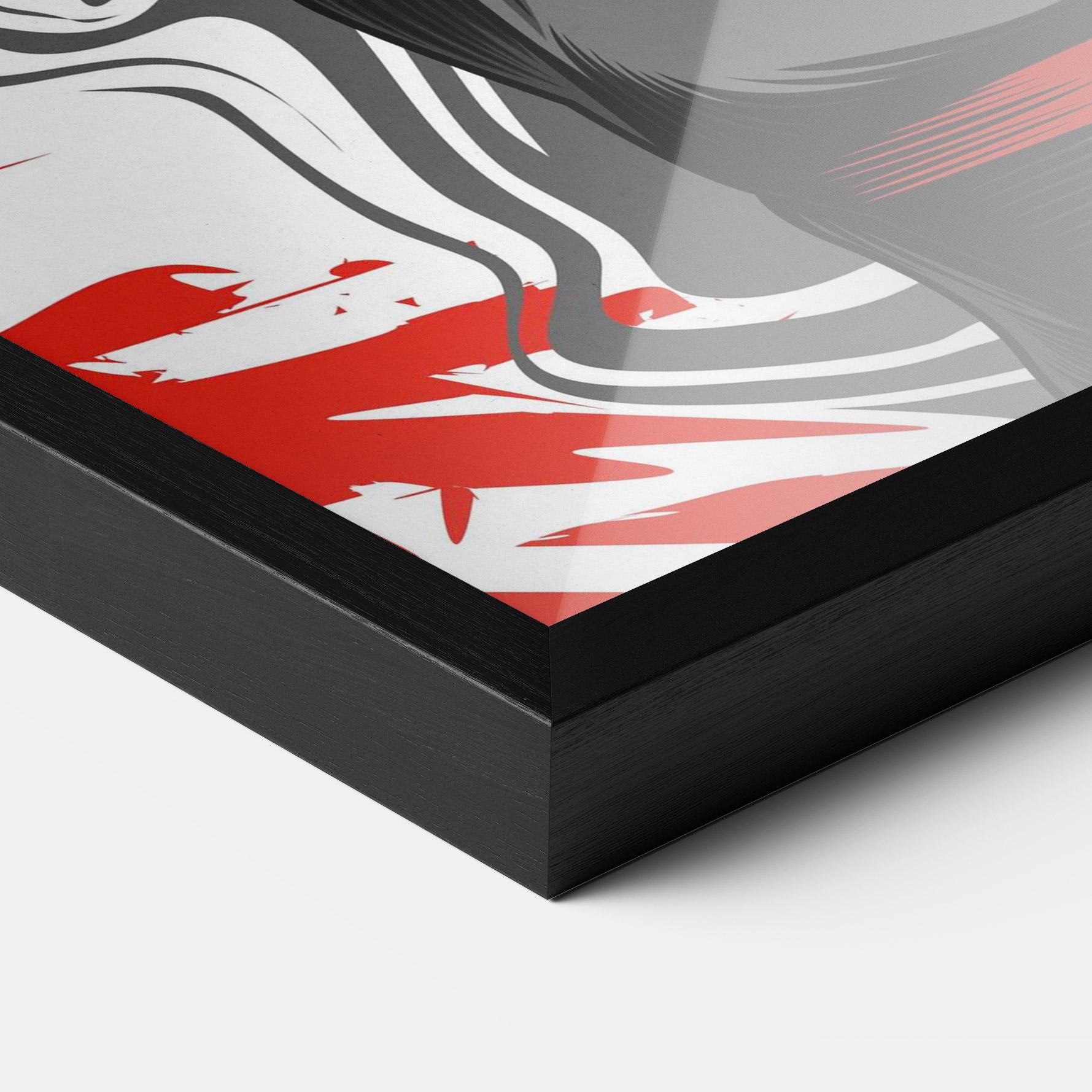 Keretezett Poszter Red Robot Bunny mockup 3