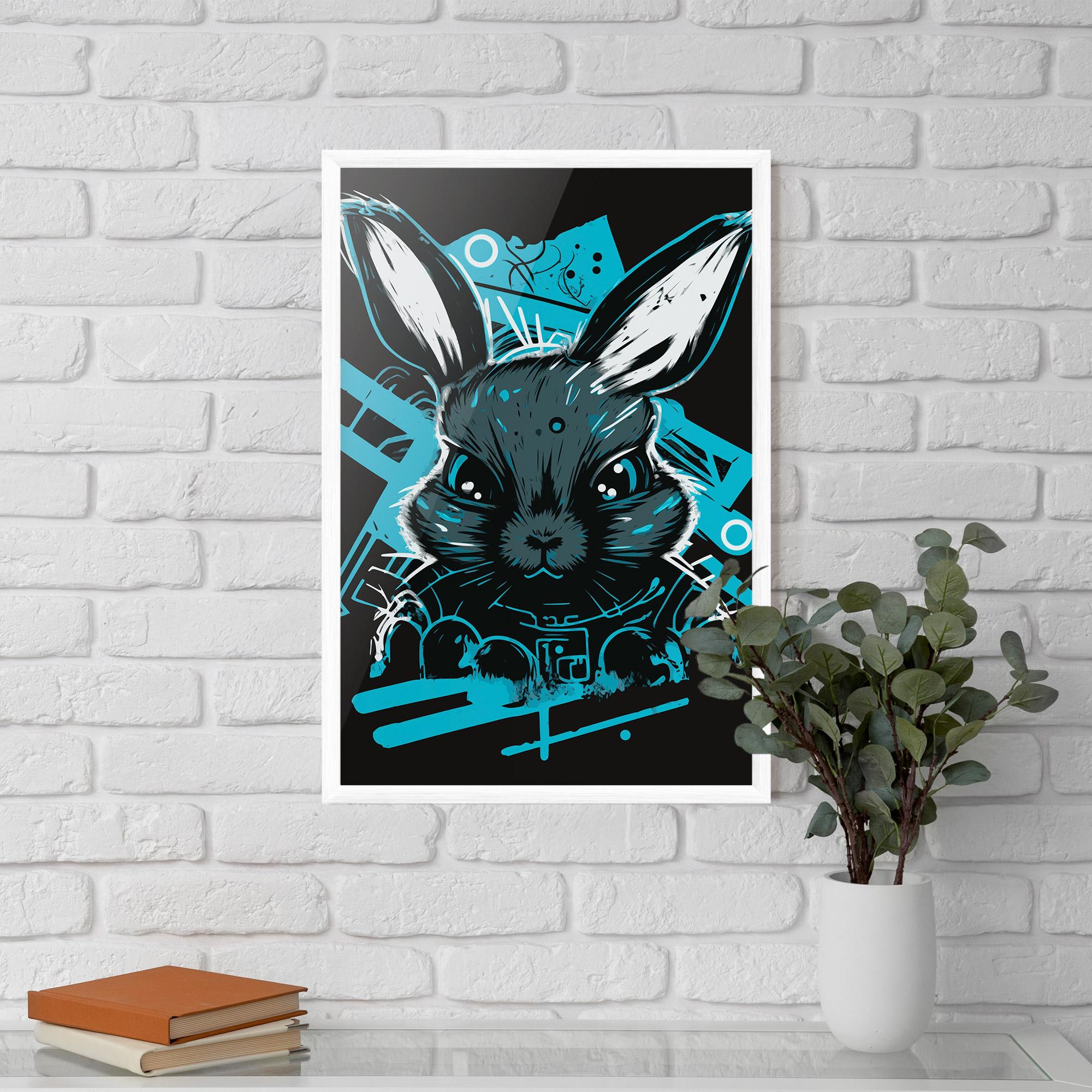 Keretezett Poszter Grey Blue Bunny mockup 5