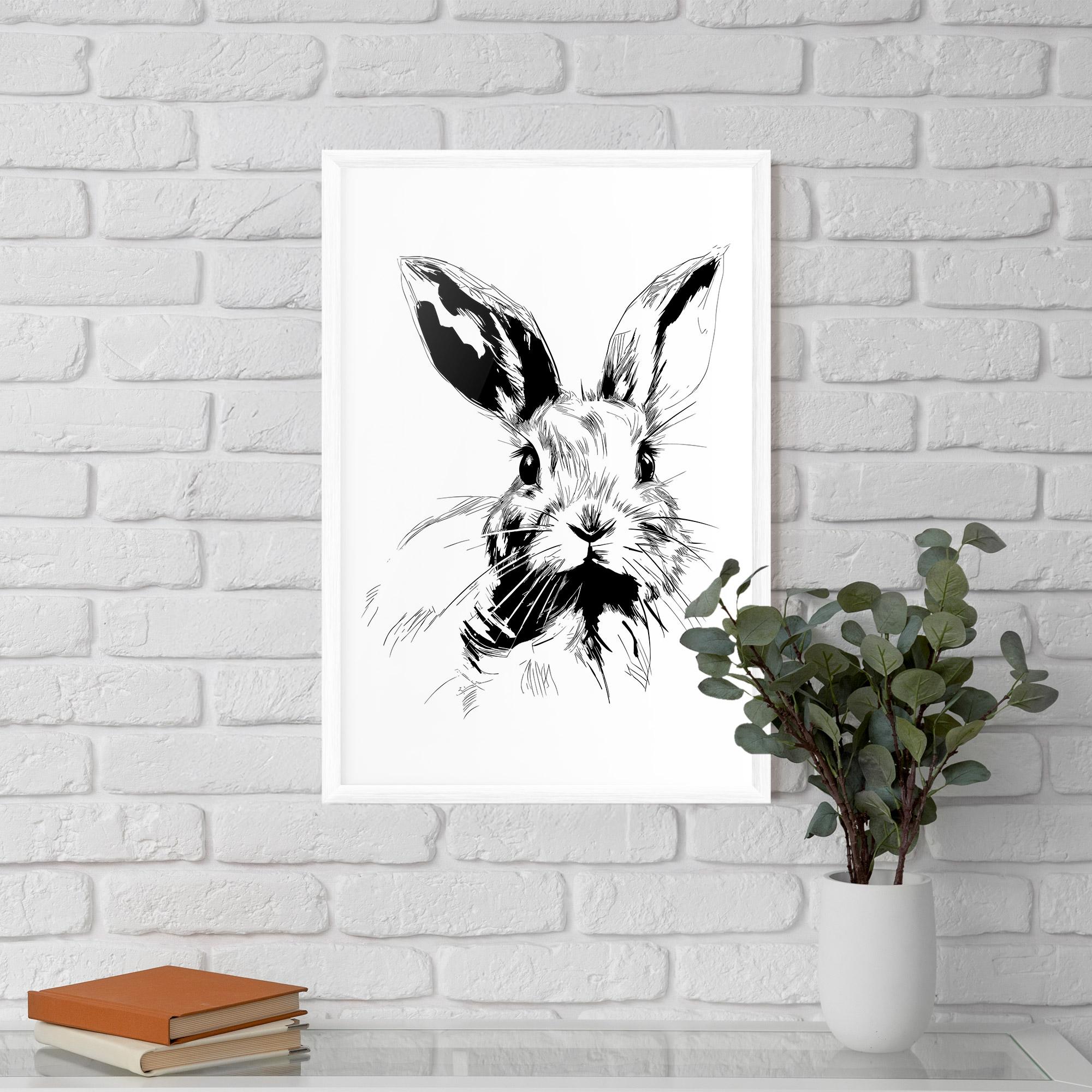 Keretezett Poszter Rabbit Looking mockup 5