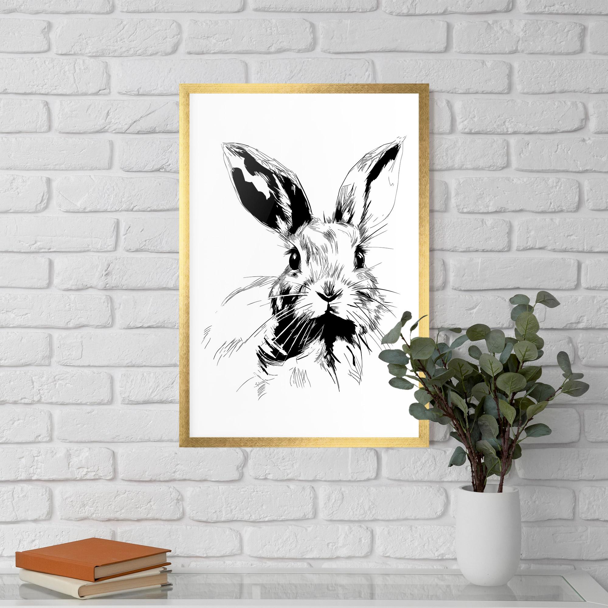 Keretezett Poszter Rabbit Looking mockup 5