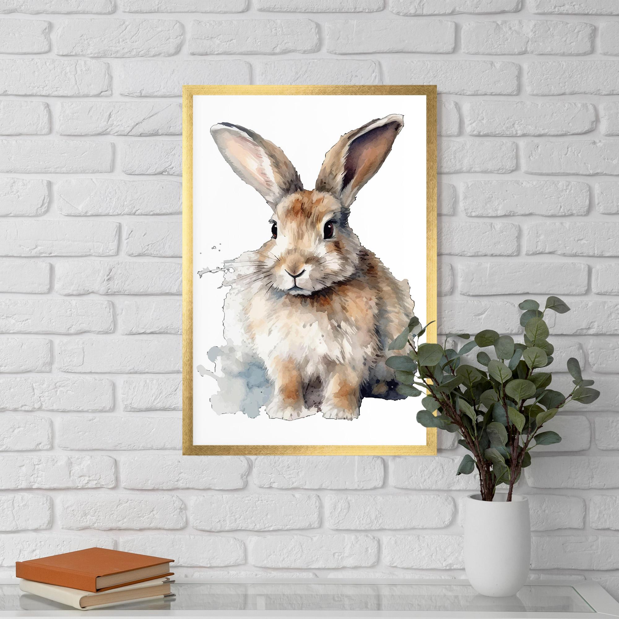 Keretezett Poszter Watercolor Cute Bunny mockup 5