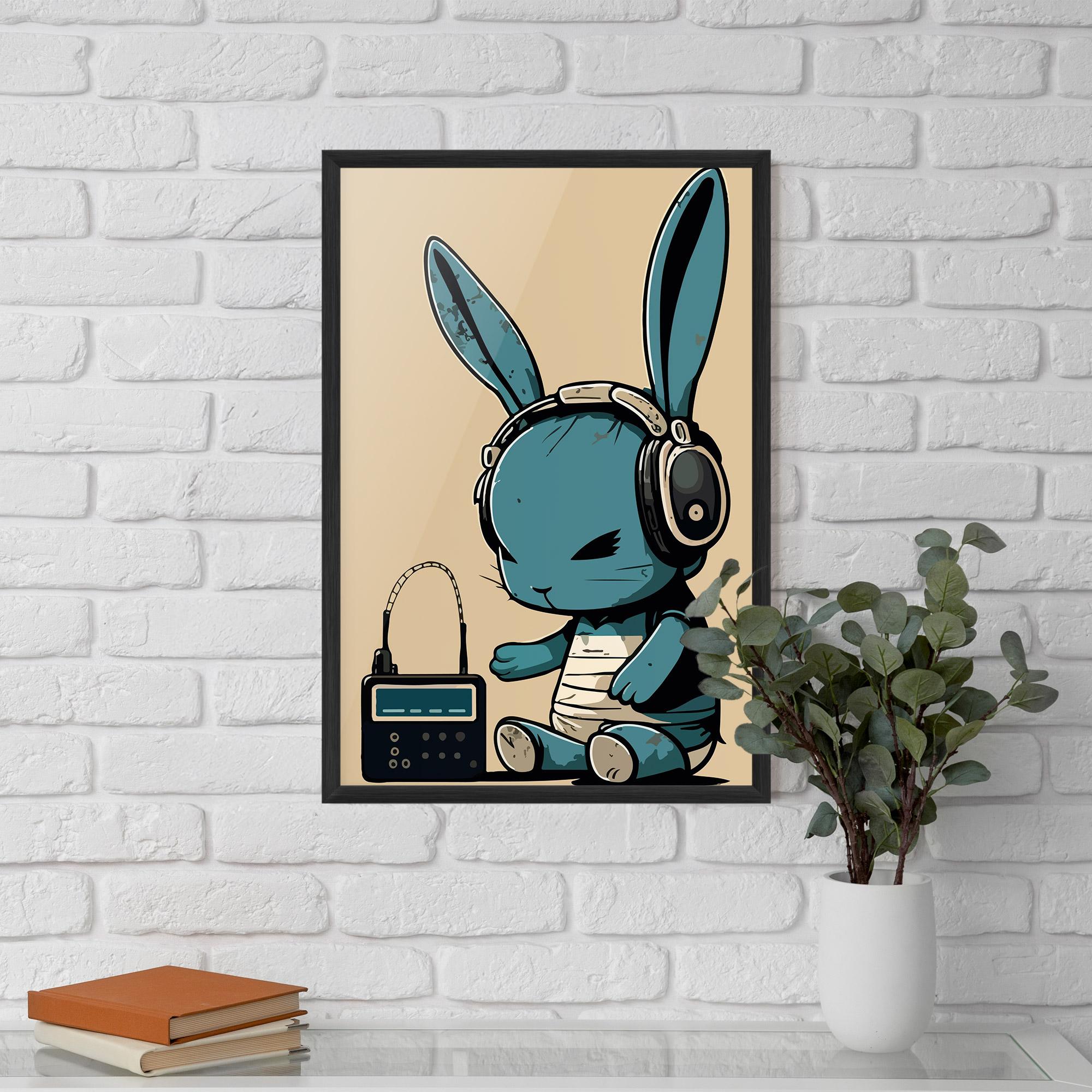 Keretezett Poszter Blue Baby Bunny mockup 5