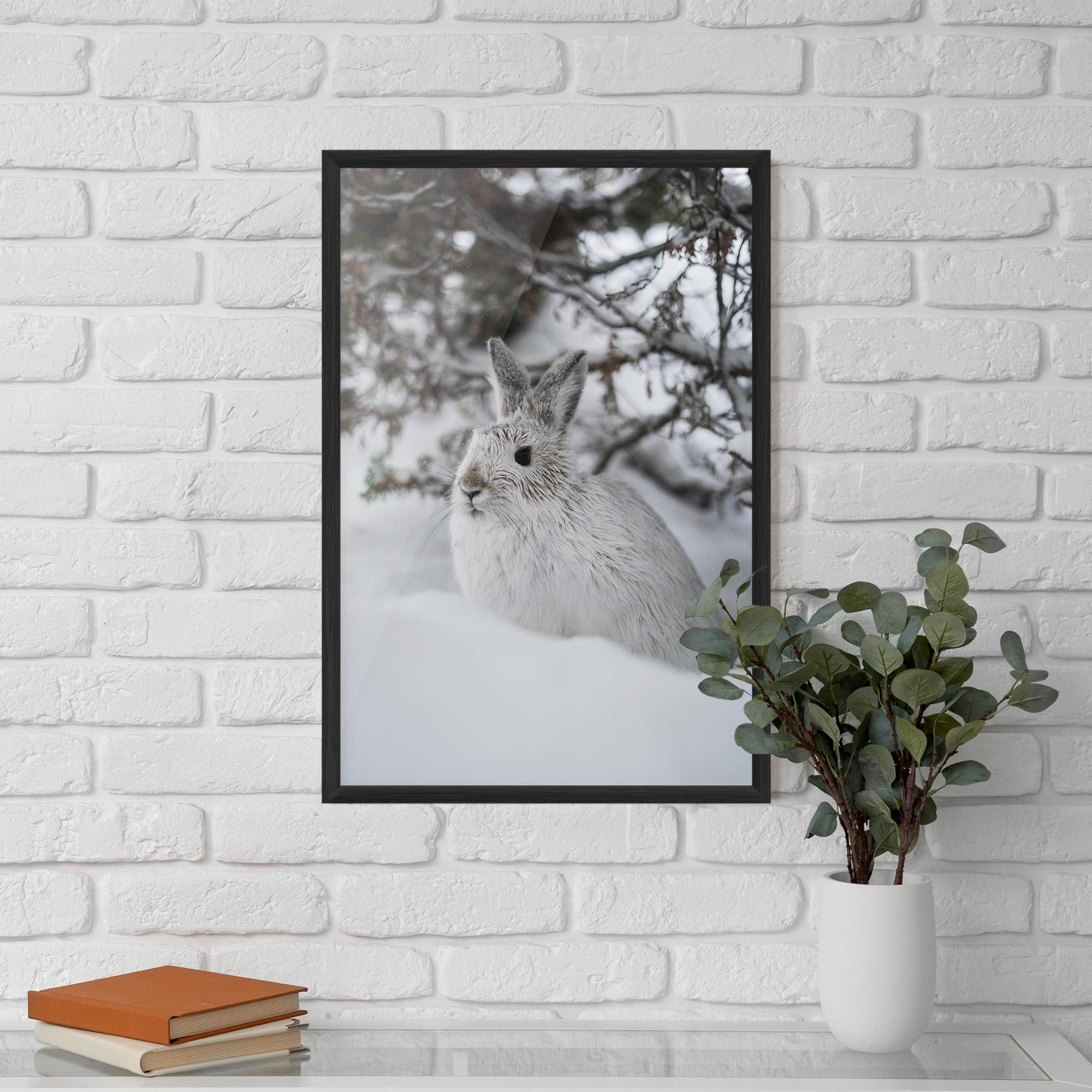 Keretezett Poszter Bunny In Snow mockup 5