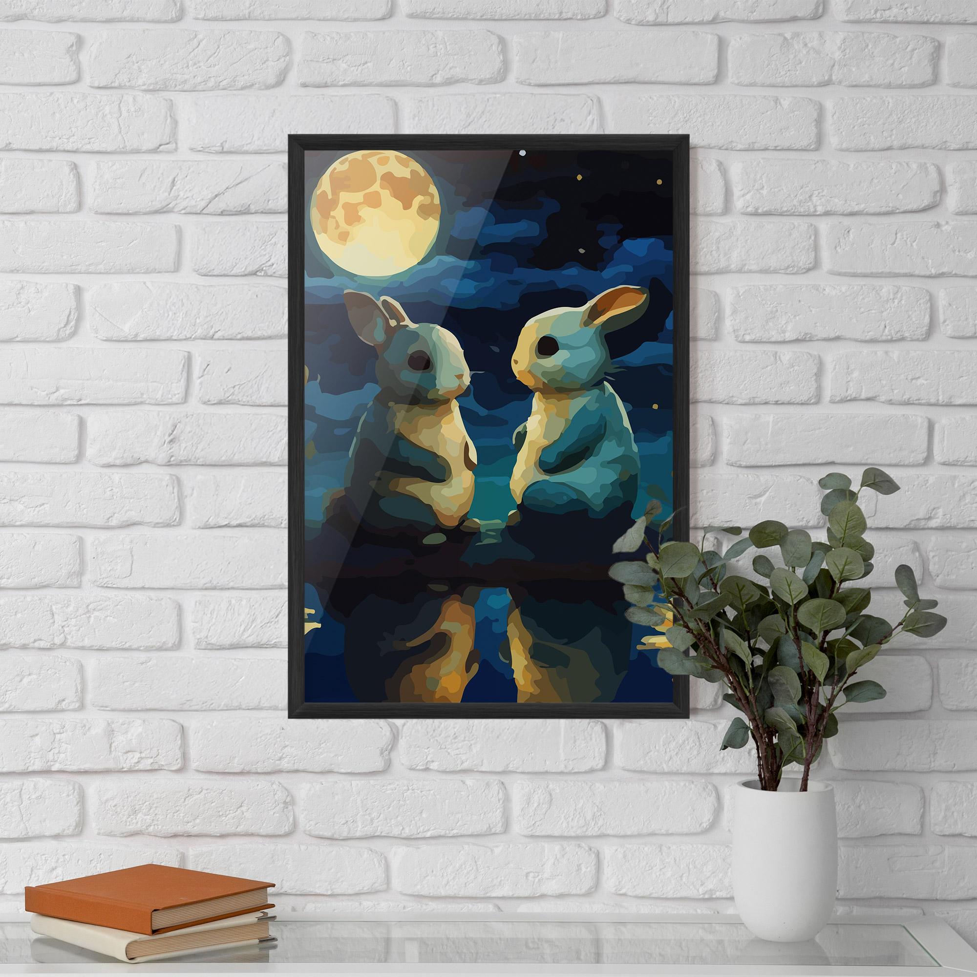 Keretezett Poszter Full Moon Bunny mockup 5