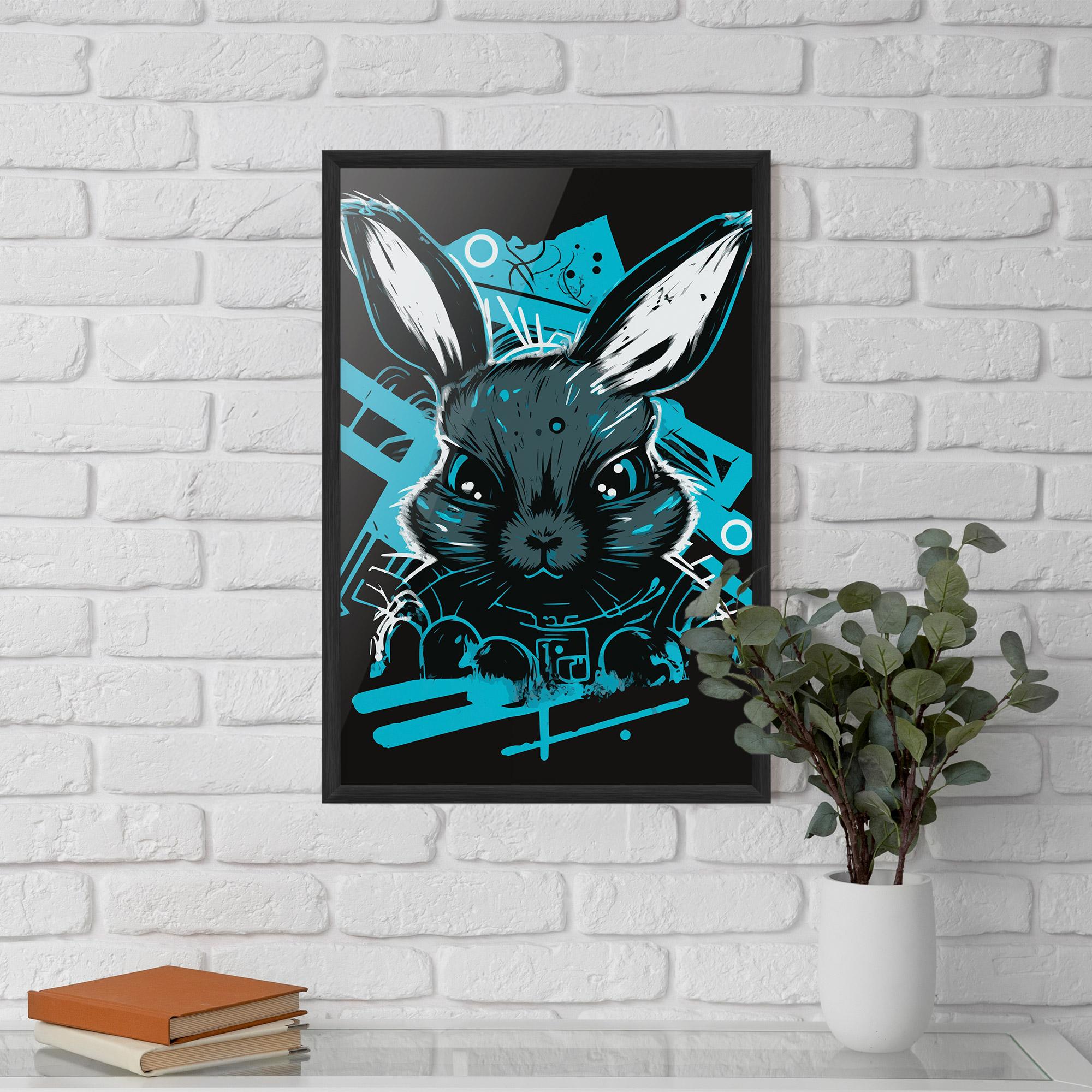 Keretezett Poszter Grey Blue Bunny mockup 5