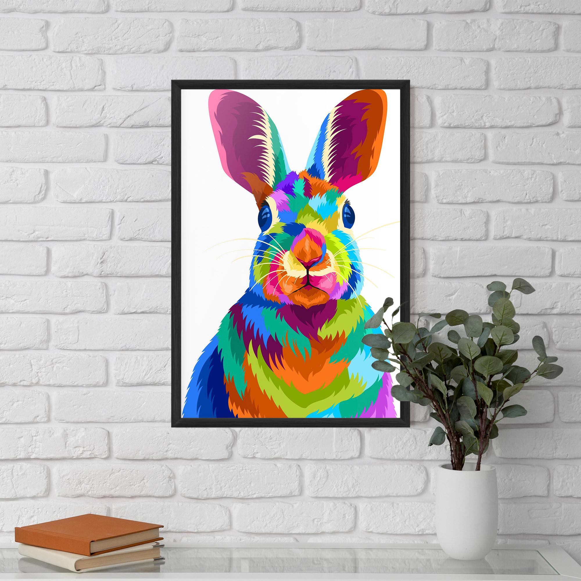 Keretezett Poszter Rabbit Art Style mockup 5
