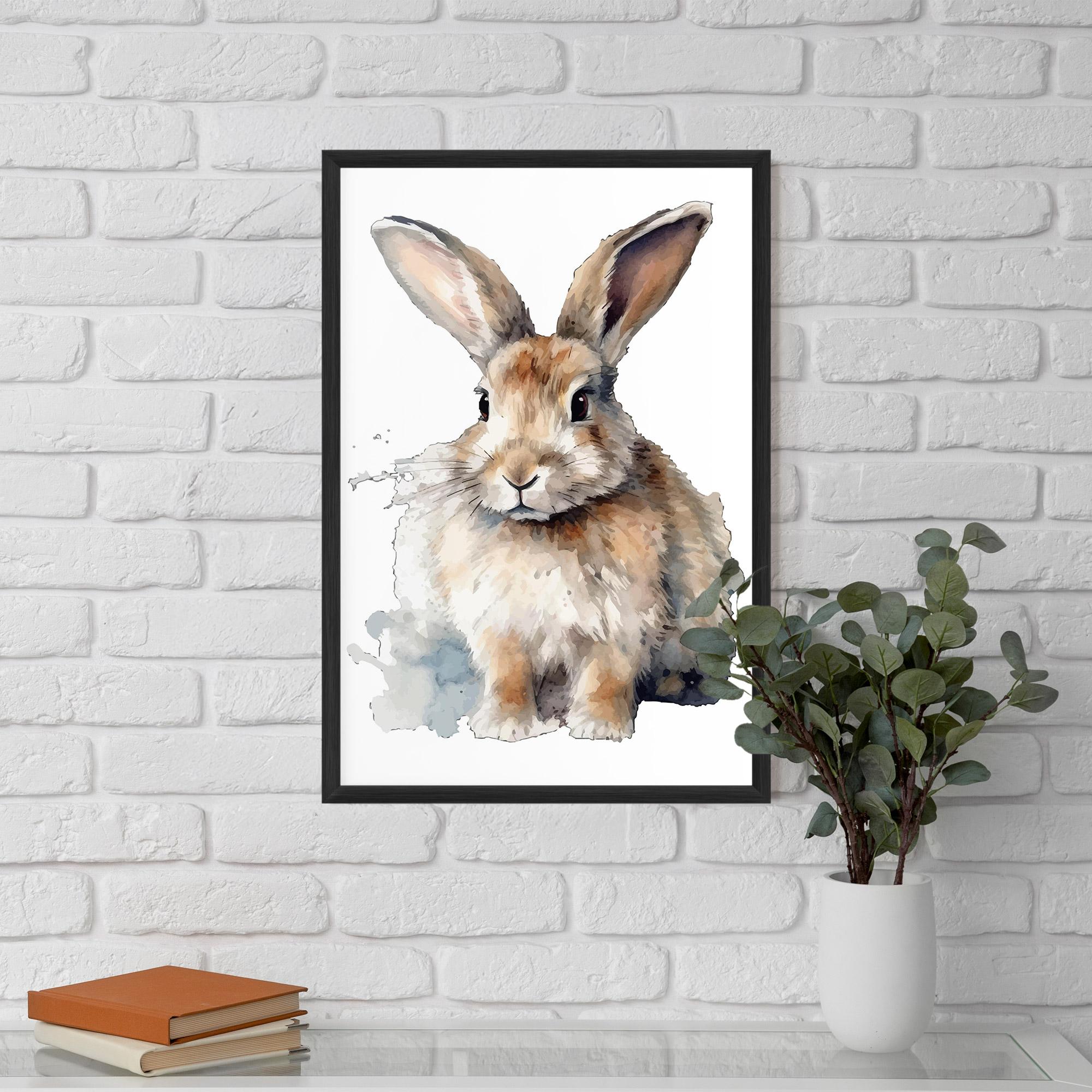 Keretezett Poszter Watercolor Cute Bunny mockup 5