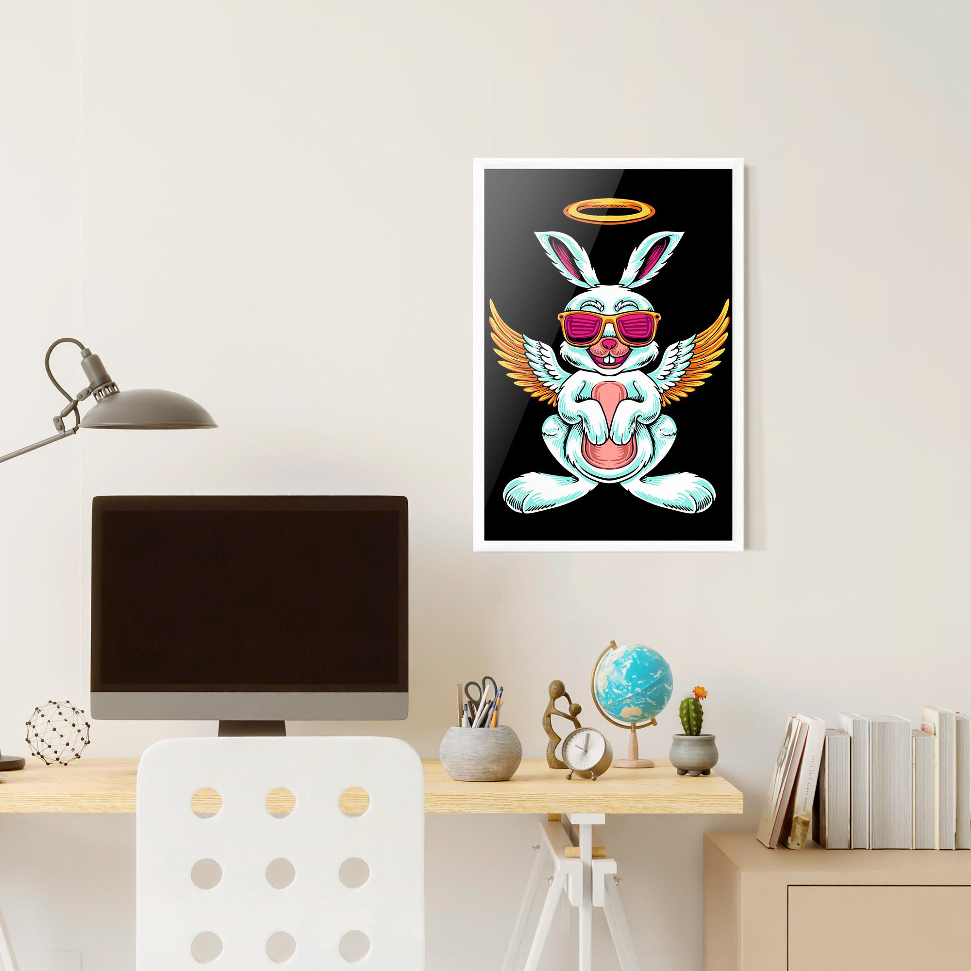 Keretezett Poszter Angel Cool Bunny mockup 6