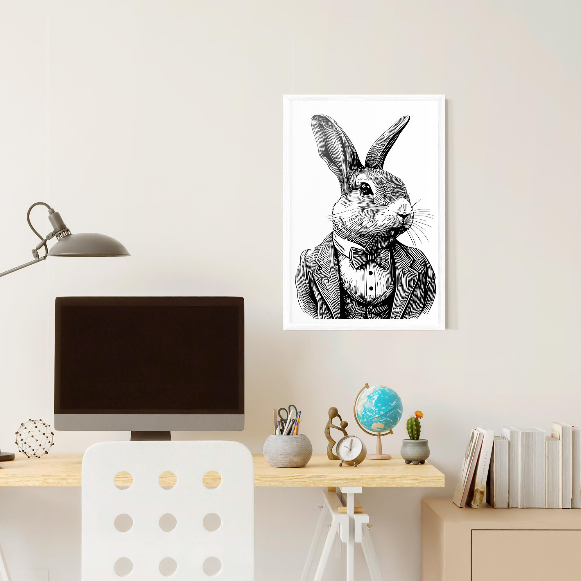 Keretezett Poszter Bunny In Suit mockup 6