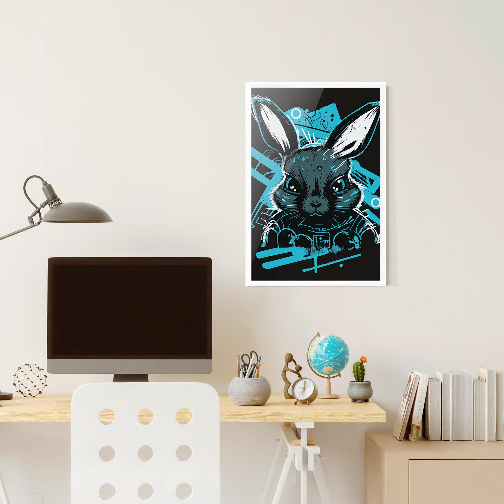 Keretezett Poszter Grey Blue Bunny mockup 6