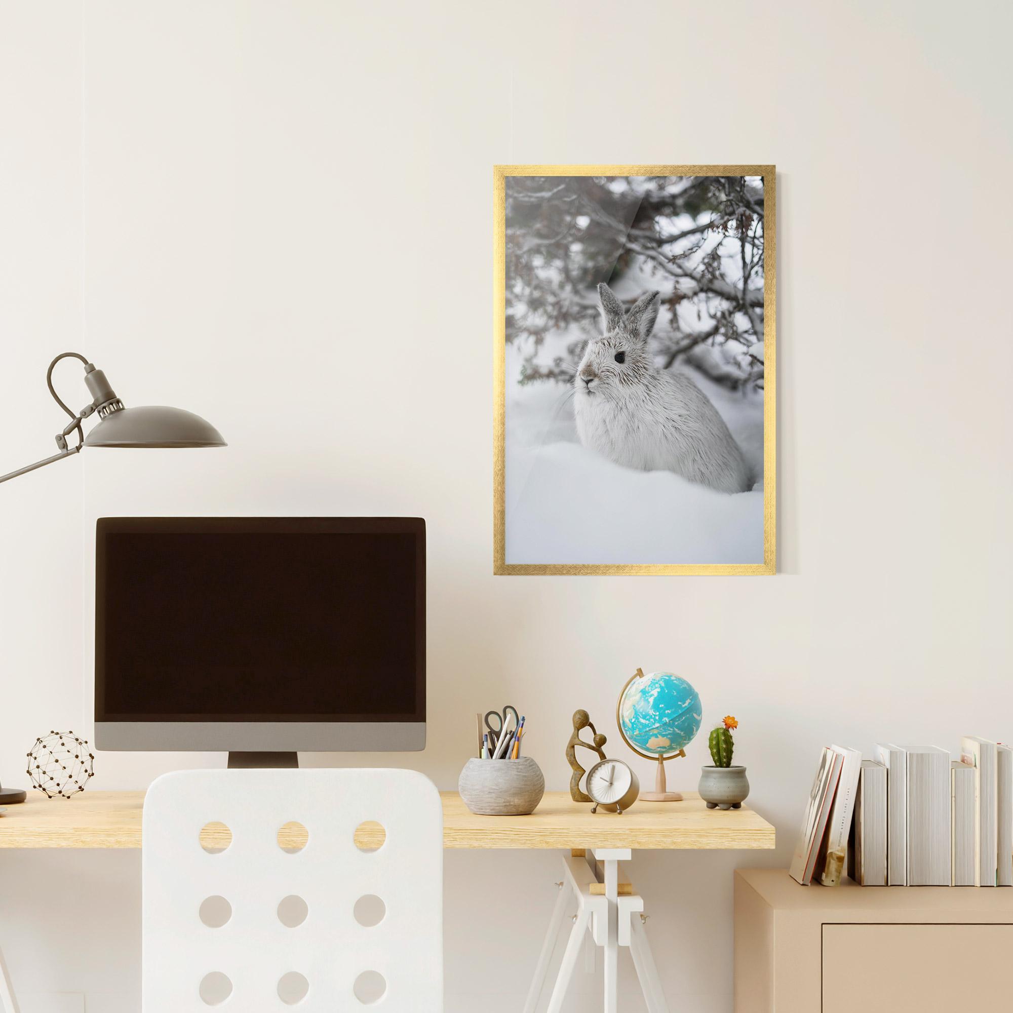 Keretezett Poszter Bunny In Snow mockup 6