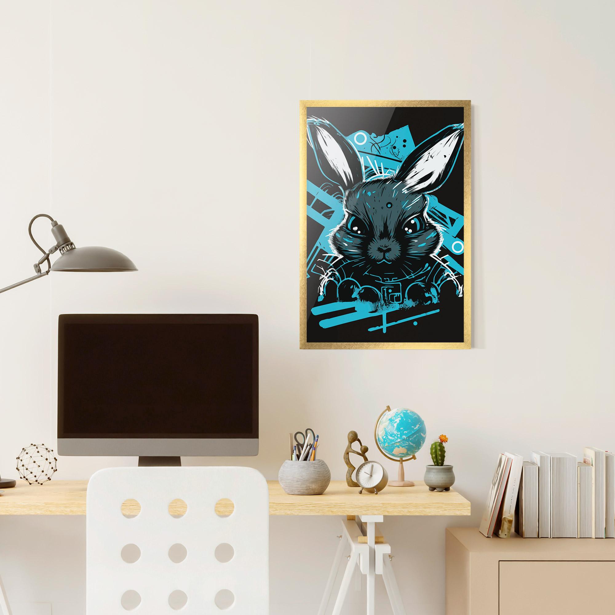 Keretezett Poszter Grey Blue Bunny mockup 6
