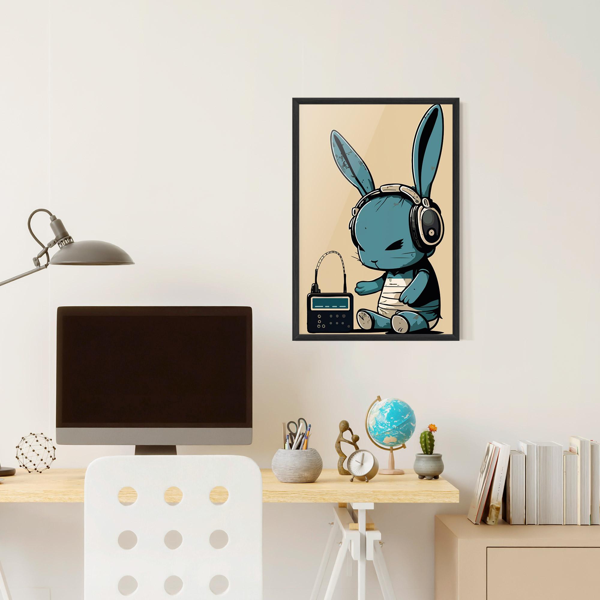 Keretezett Poszter Blue Baby Bunny mockup 6