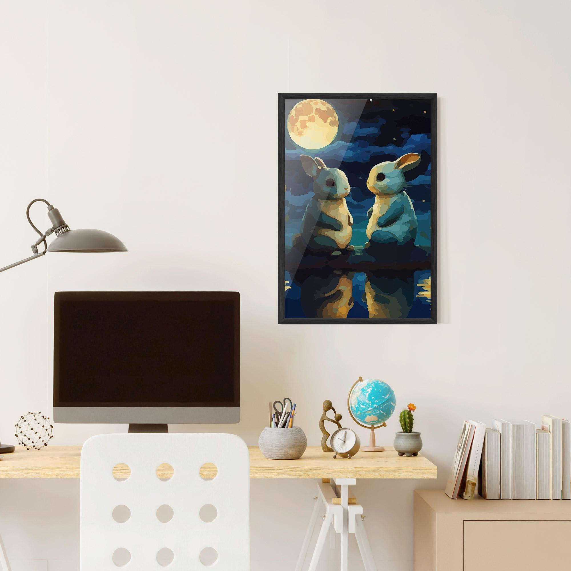 Keretezett Poszter Full Moon Bunny mockup 6