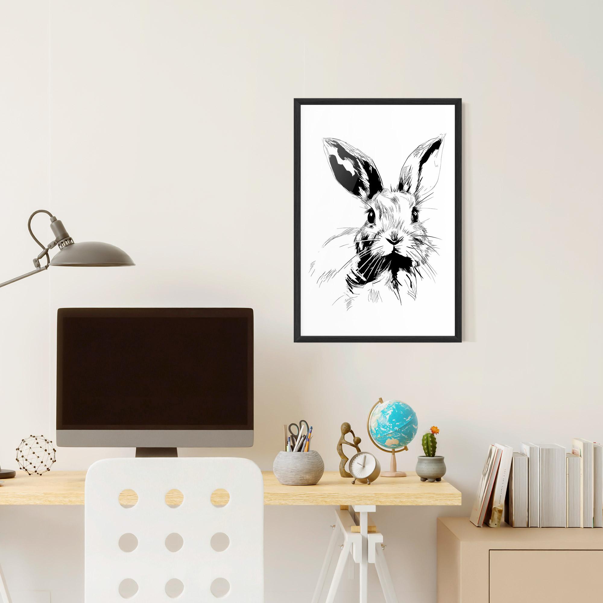 Keretezett Poszter Rabbit Looking mockup 6