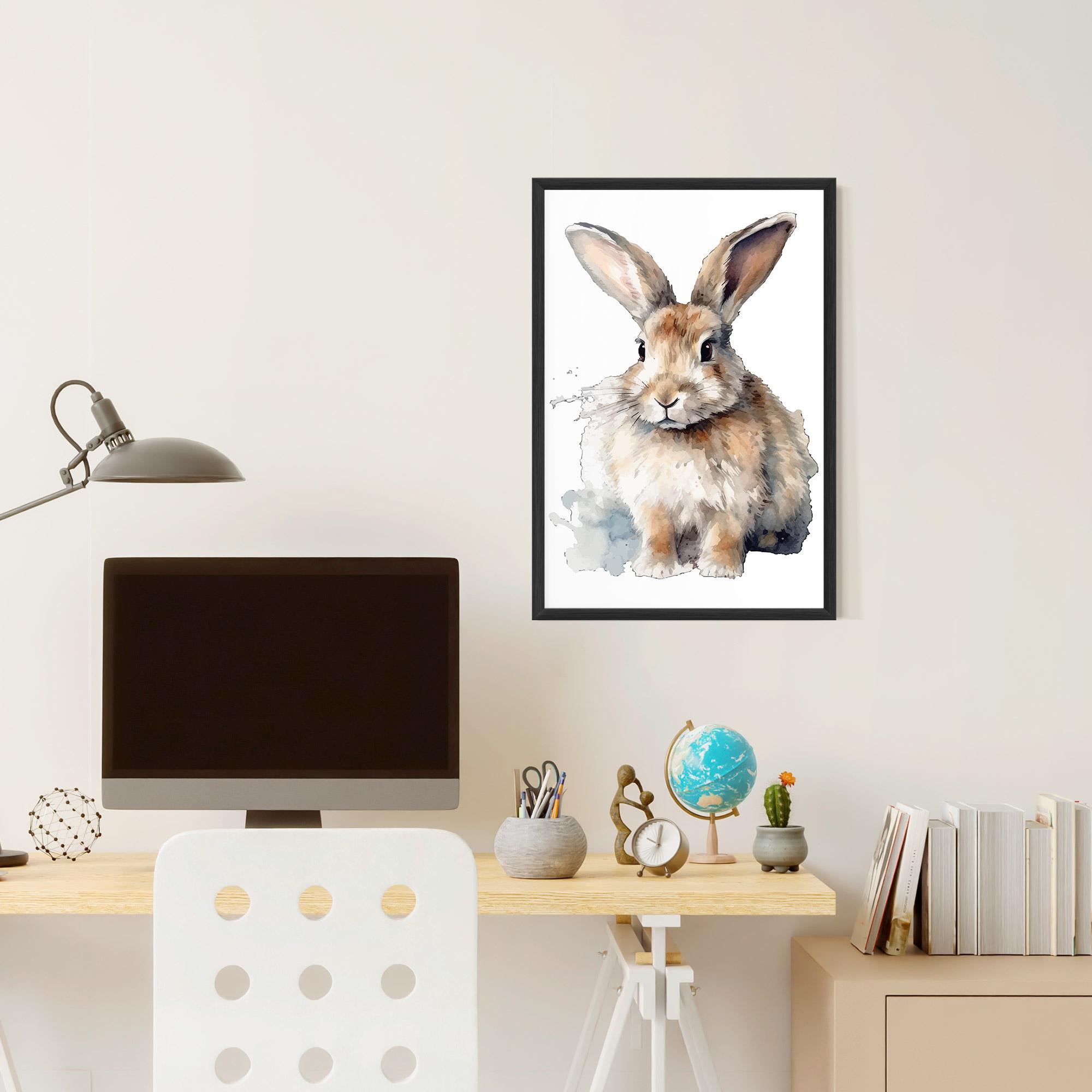 Keretezett Poszter Watercolor Cute Bunny mockup 6