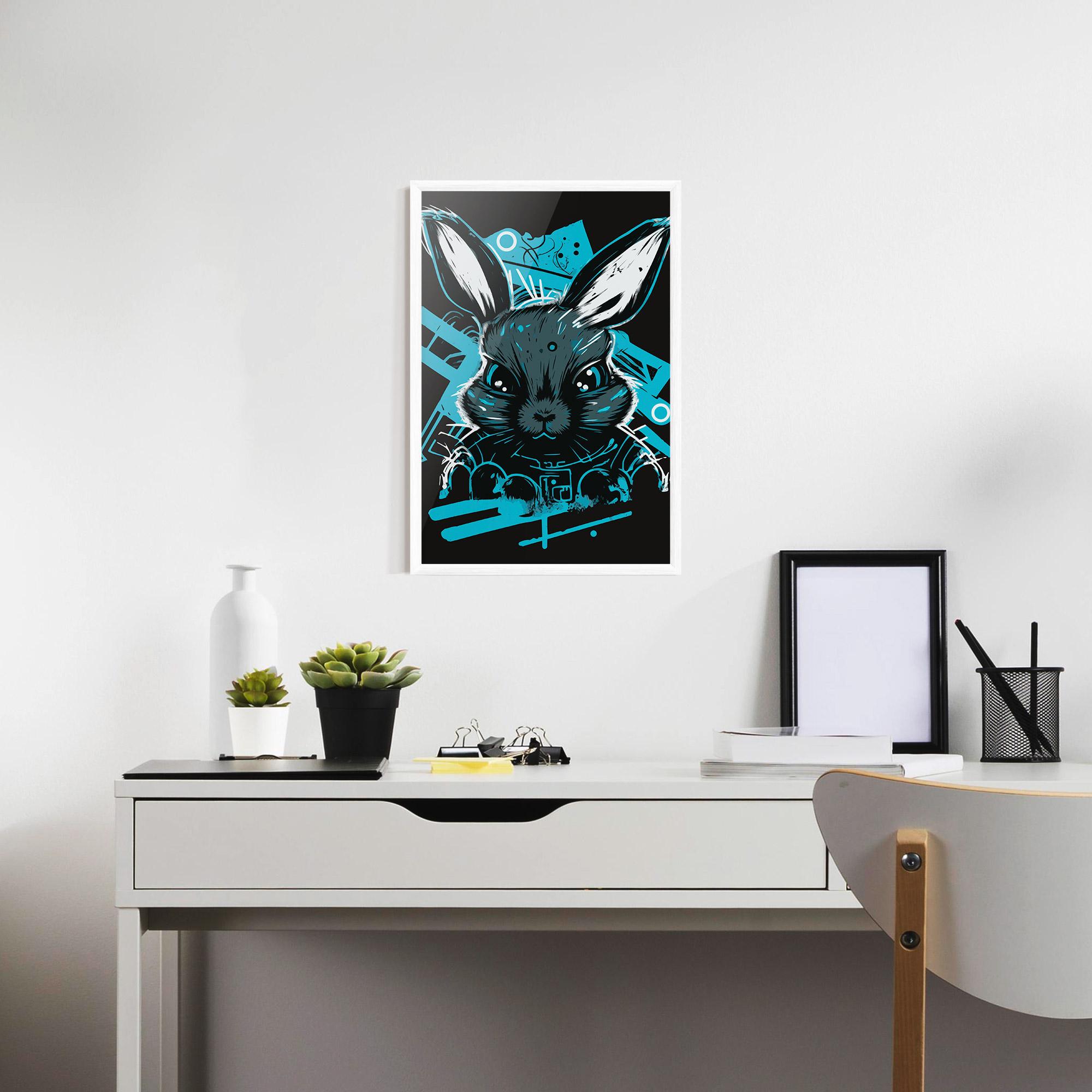 Keretezett Poszter Grey Blue Bunny mockup 7