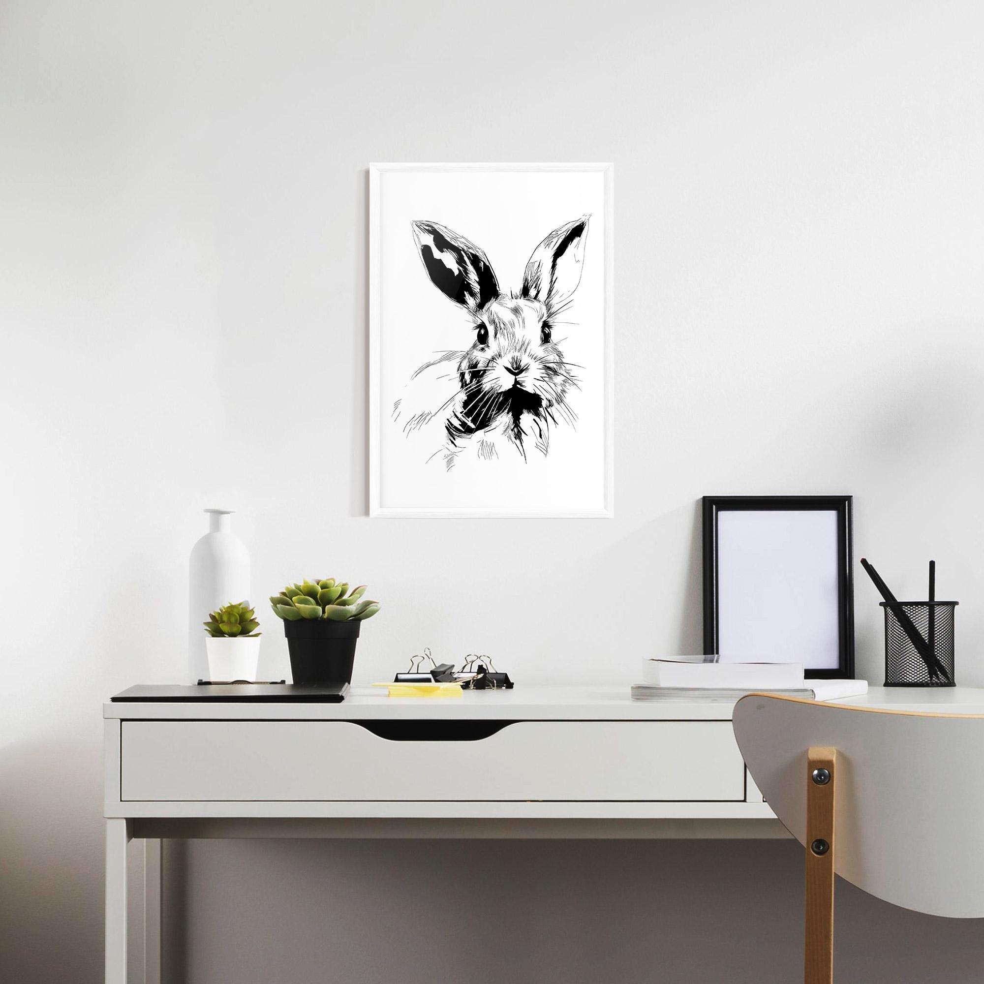 Keretezett Poszter Rabbit Looking mockup 7