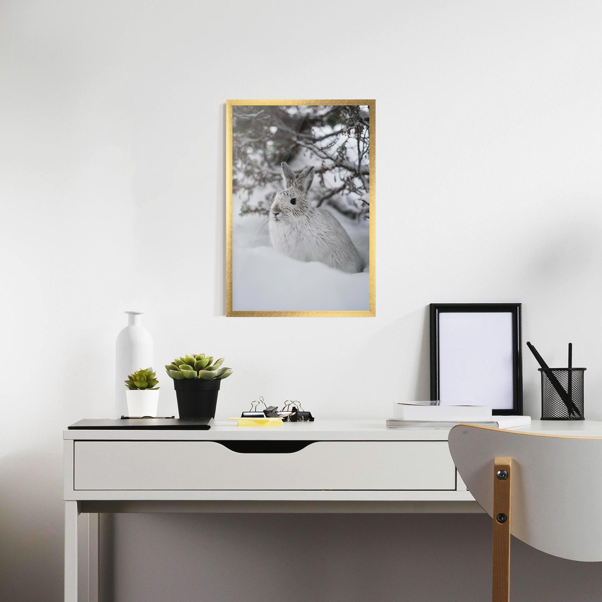 Keretezett Poszter Bunny In Snow mockup 7