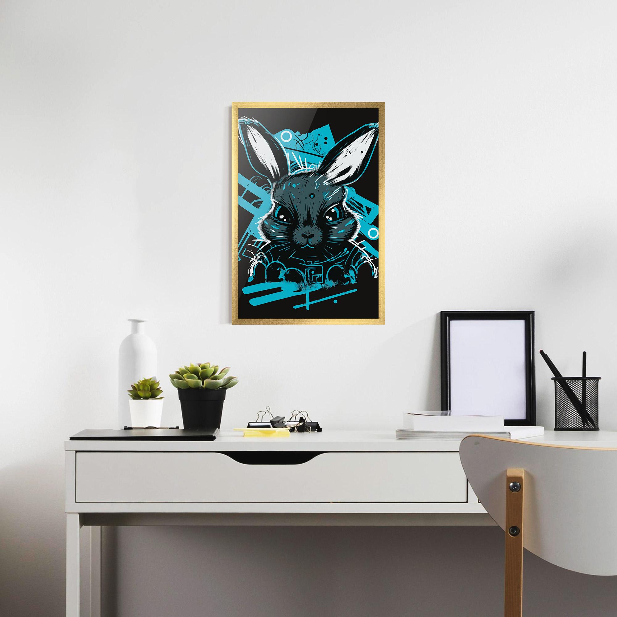 Keretezett Poszter Grey Blue Bunny mockup 7